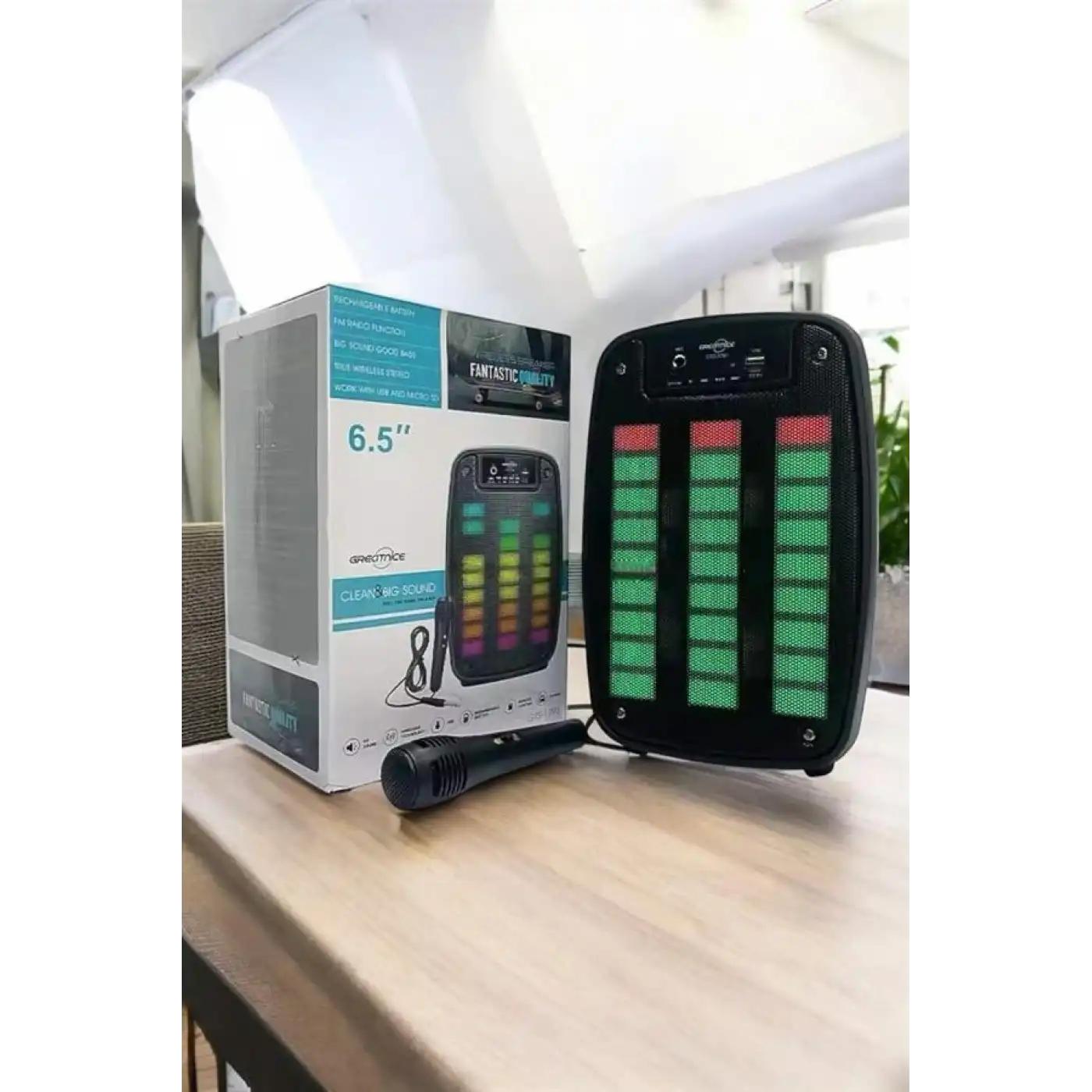 Bluetooth  Hoparlör Mikrofonlu Speaker Taşınabilir Şarjlı