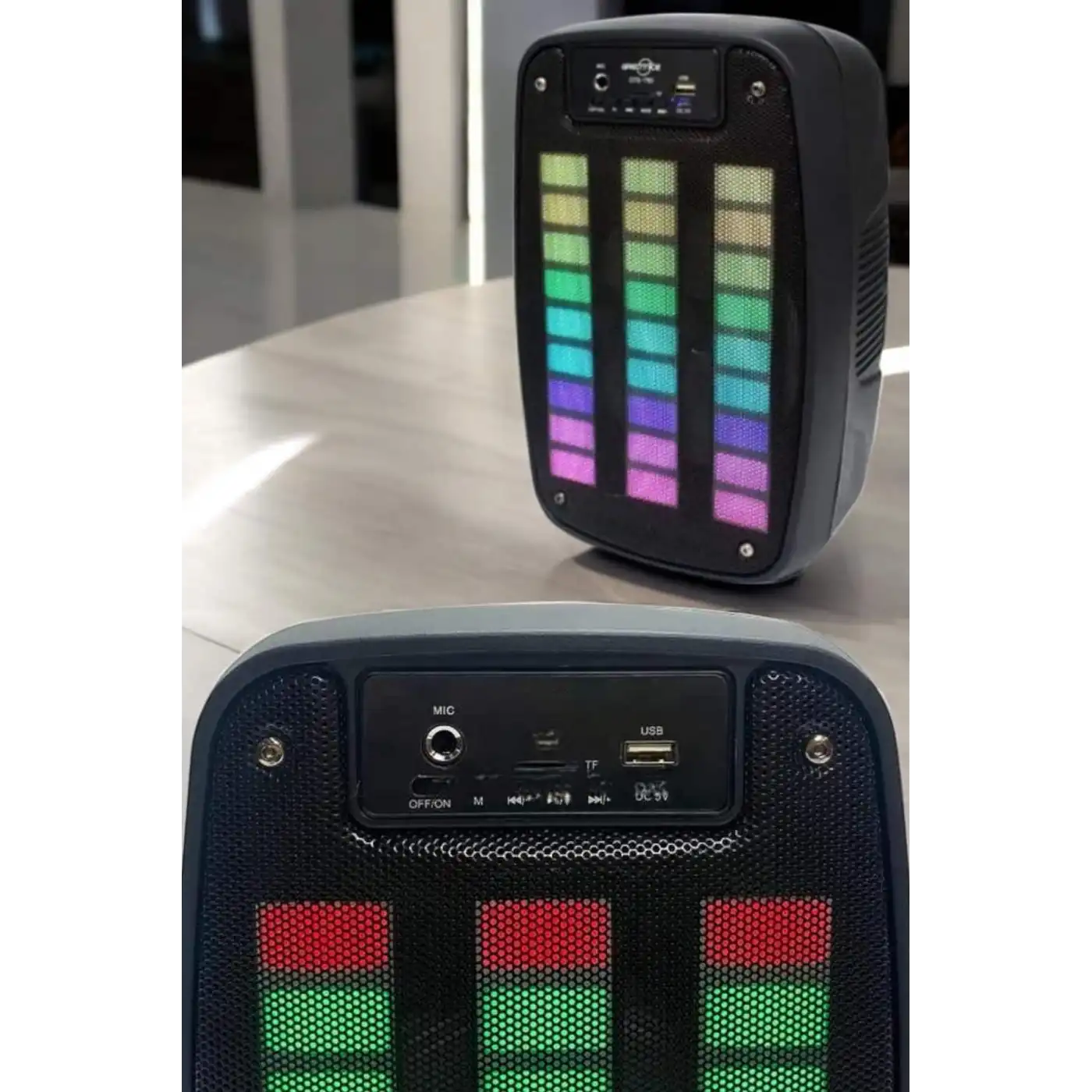 Bluetooth Hoparlör RGB Işıklı USB SD Kart Girişli Taşınabilir