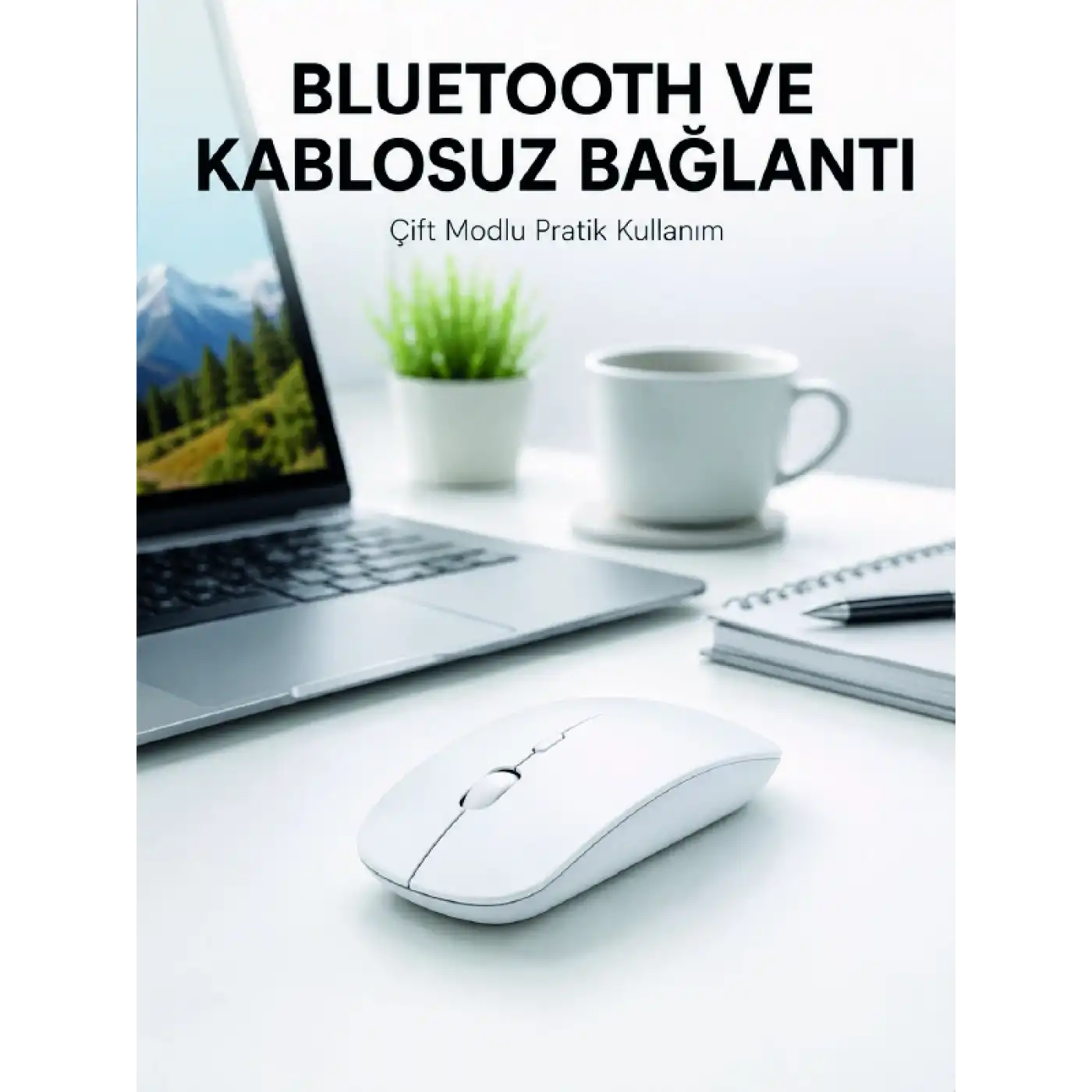 Bluetooth Kablosuz Wireless Mouse Şarjlı Sessiz Ergonomik 5000 DPI Fare