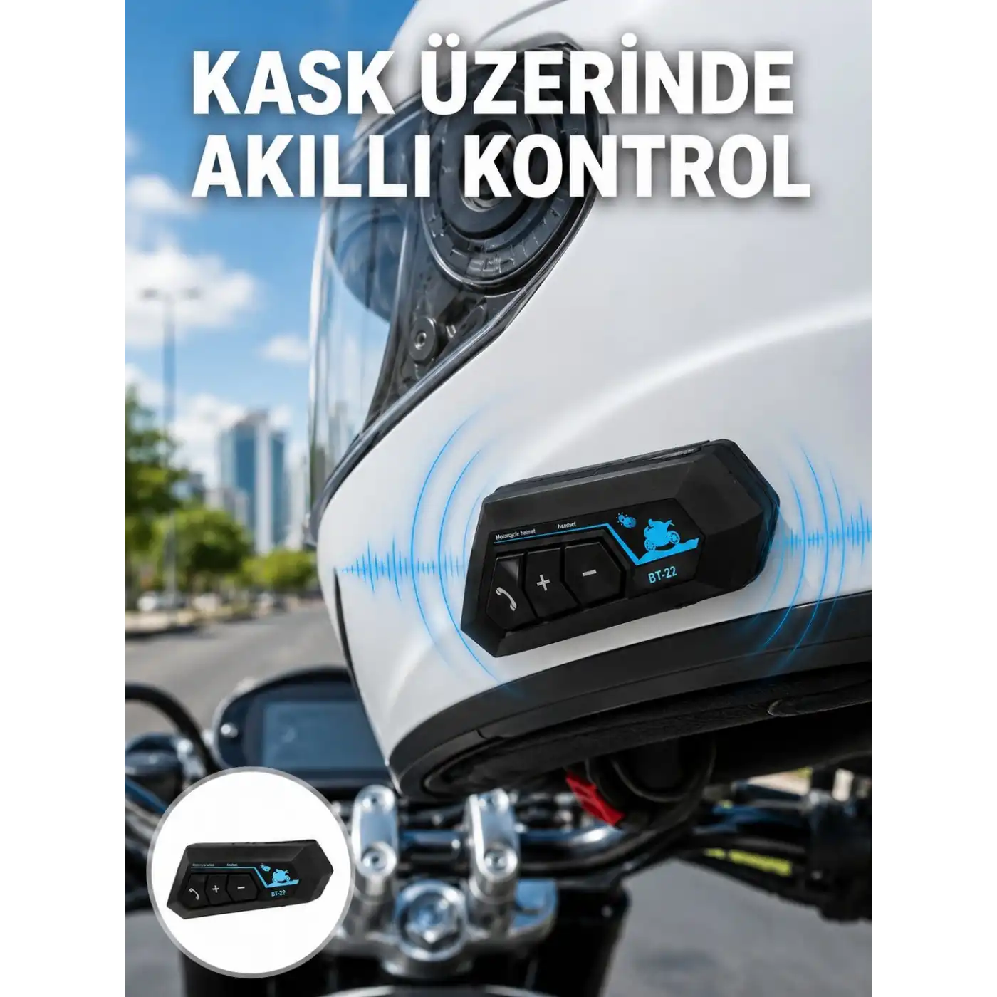 Bluetooth Kask Kulaklığı Intercom 5.0 Bluetooth Android ve İOS Uyumlu Yeni Nesil