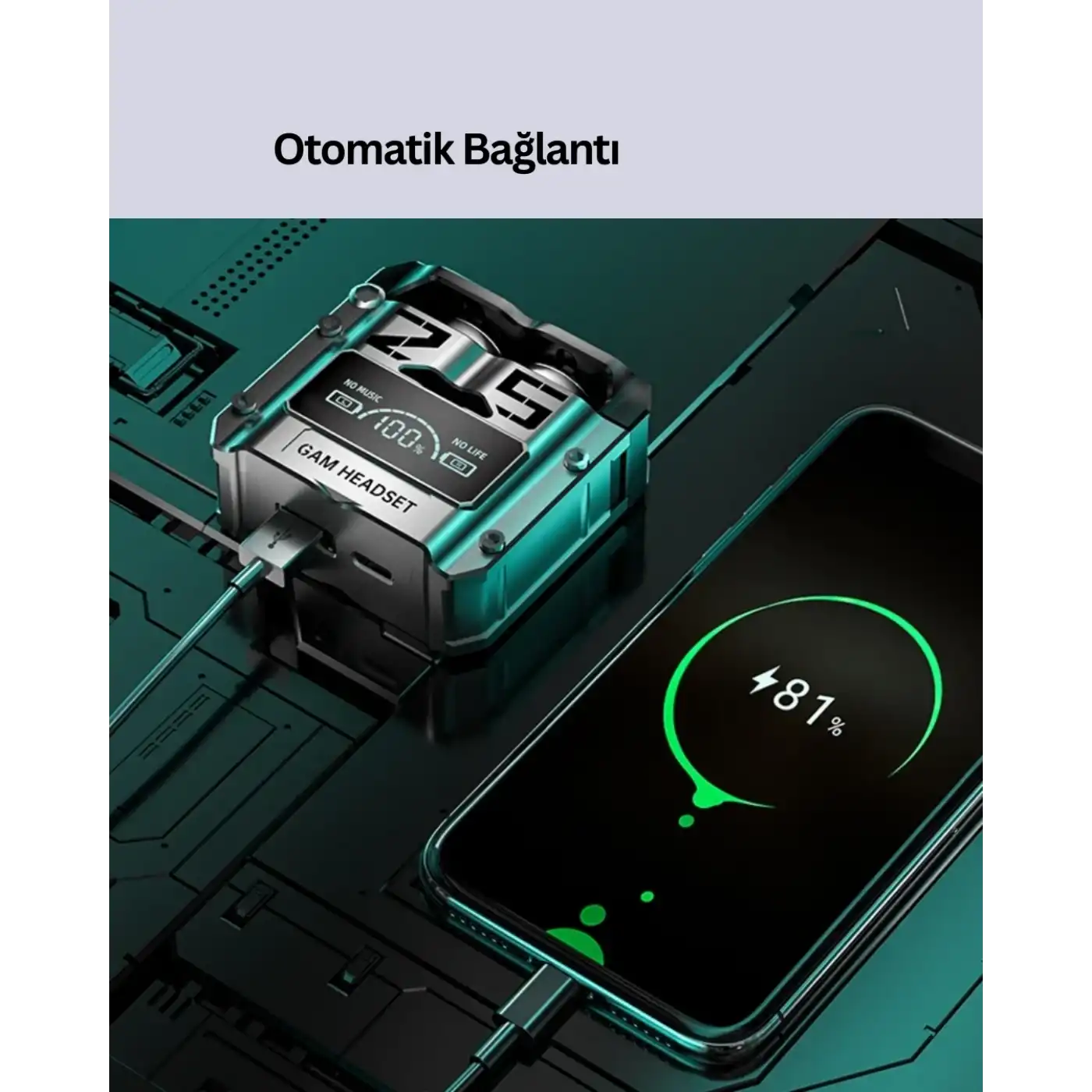 Bluetooth Kulaklık Kablosuz ANC Gürültü Önleyici Stereo Ses Yeni Nesil