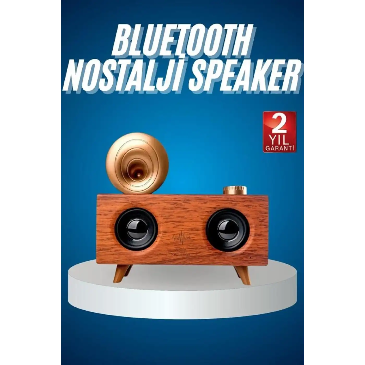 Bluetooth Nostalji Speaker Radyo Gramofon Ahşap Renk Vintage