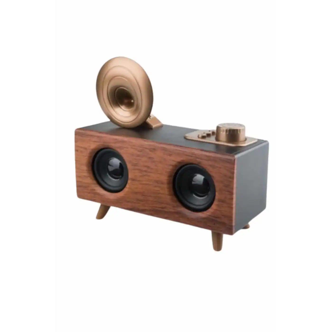 Bluetooth Nostalji Speaker Radyo Gramofon Ahşap Renk Vintage