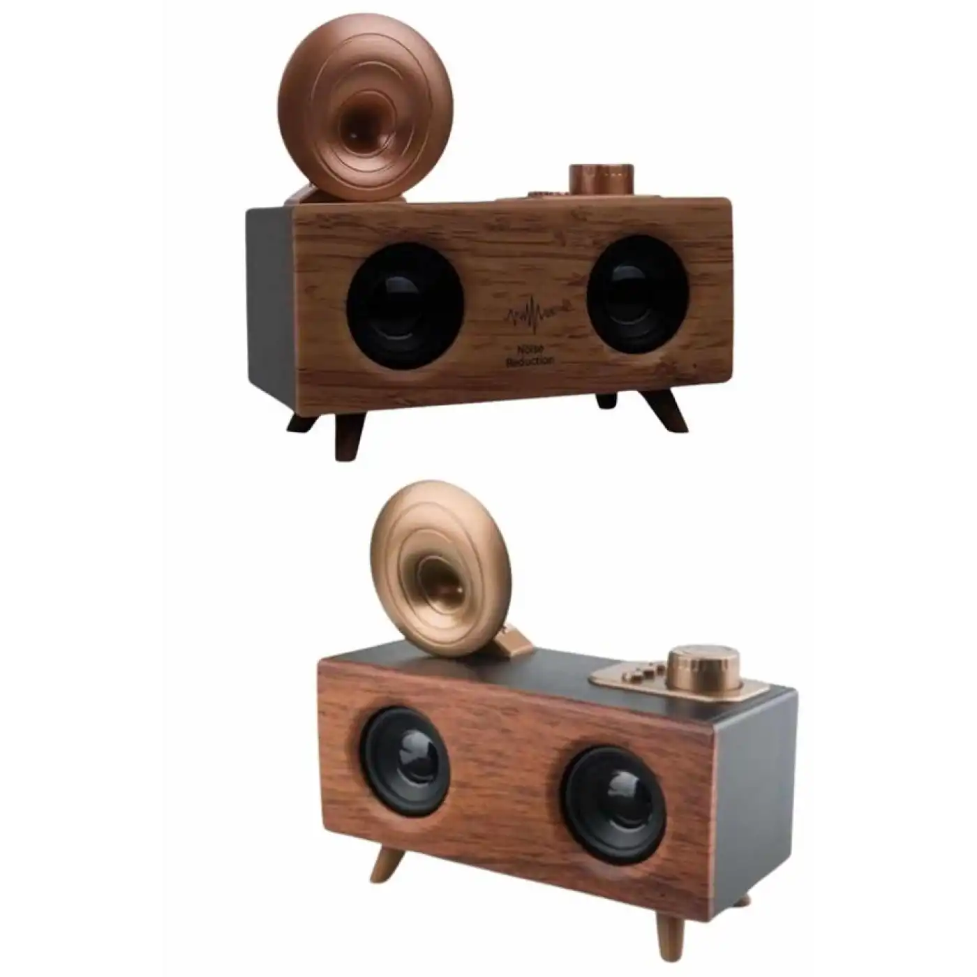 Bluetooth Nostalji Speaker Radyo Gramofon Ahşap Renk Vintage