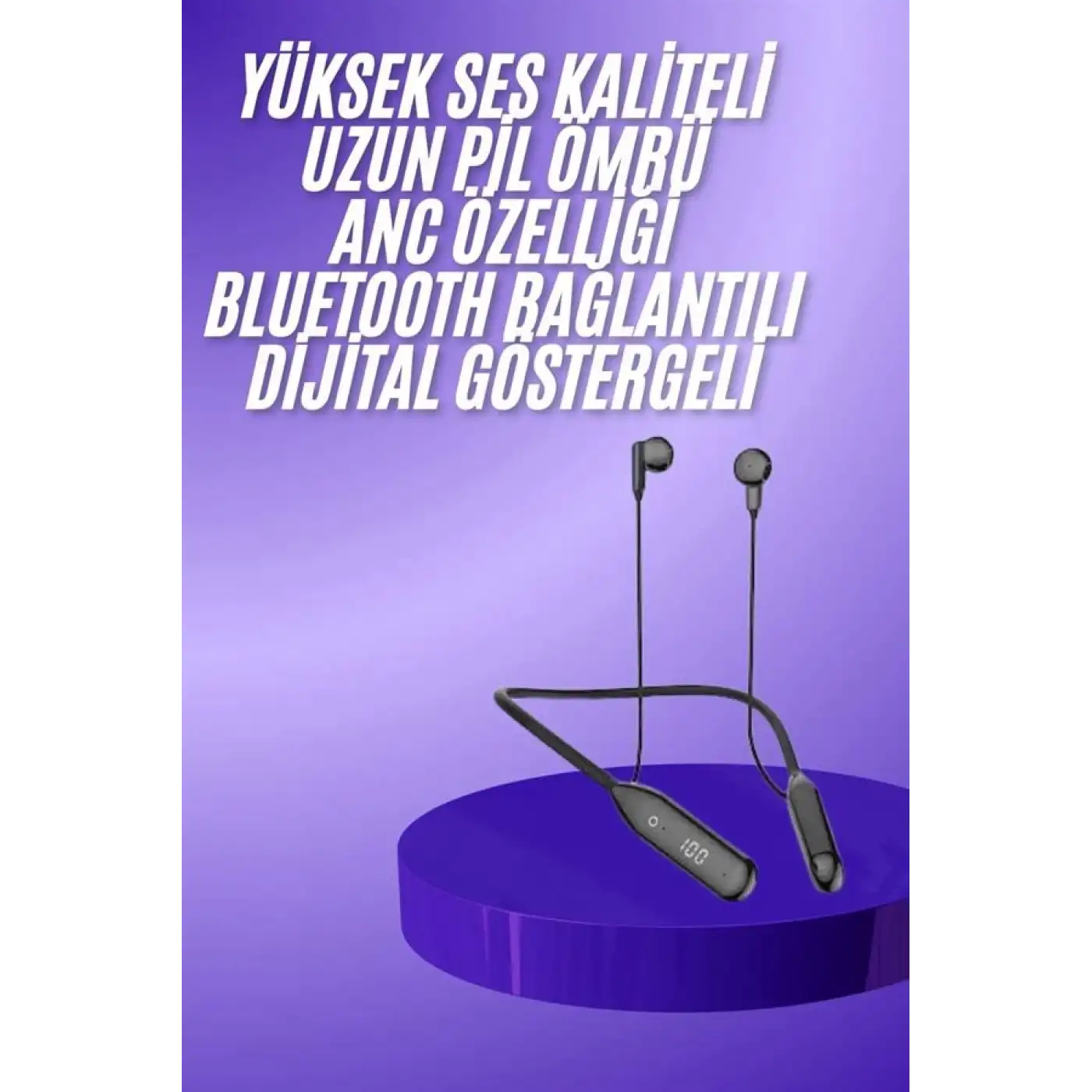 Boyun Bantlı Kablolu Yüksek Ses Kaliteli Bluetooth Kulaklık Uzun Pil Ömrü