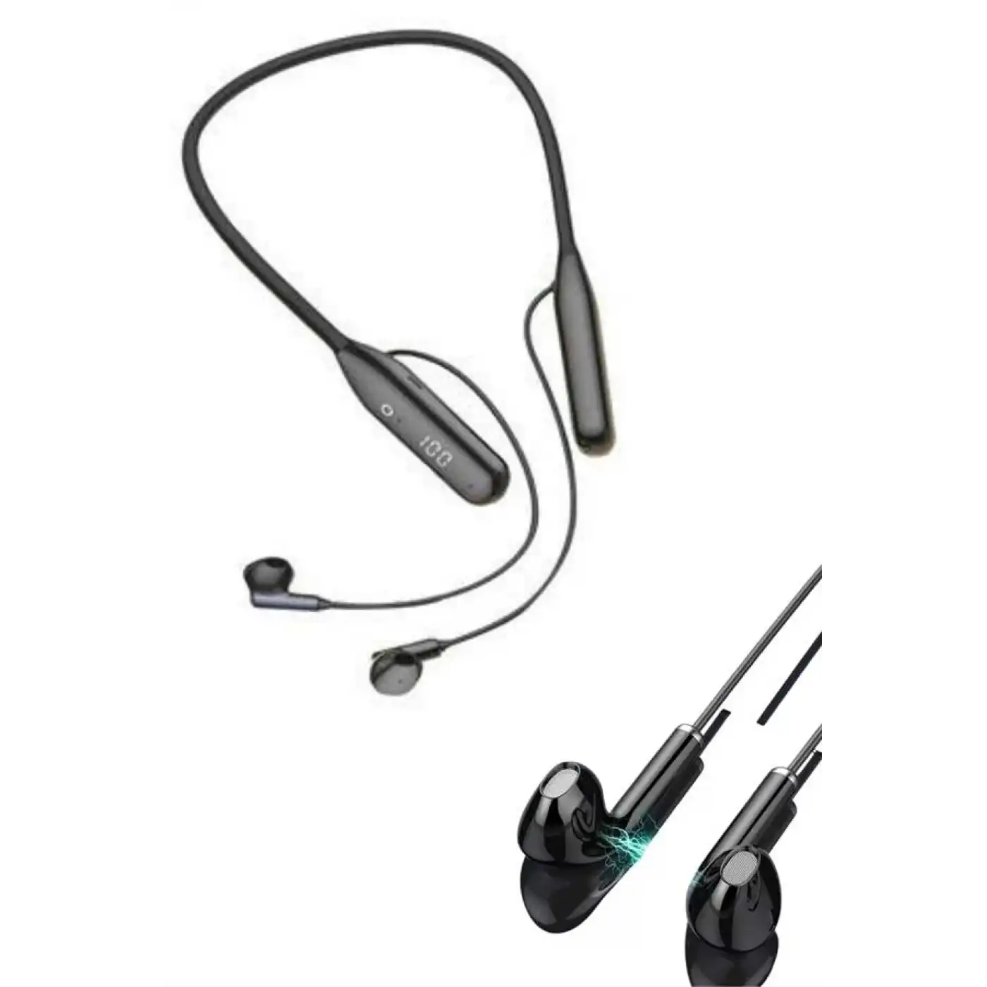 Boyun Bantlı Kablolu Yüksek Ses Kaliteli Bluetooth Kulaklık Uzun Pil Ömrü
