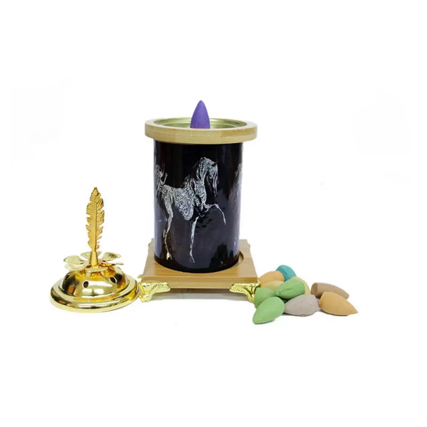 Buhurdanlık At Temalı Zamak Ayak Ve Kapak Detaylı