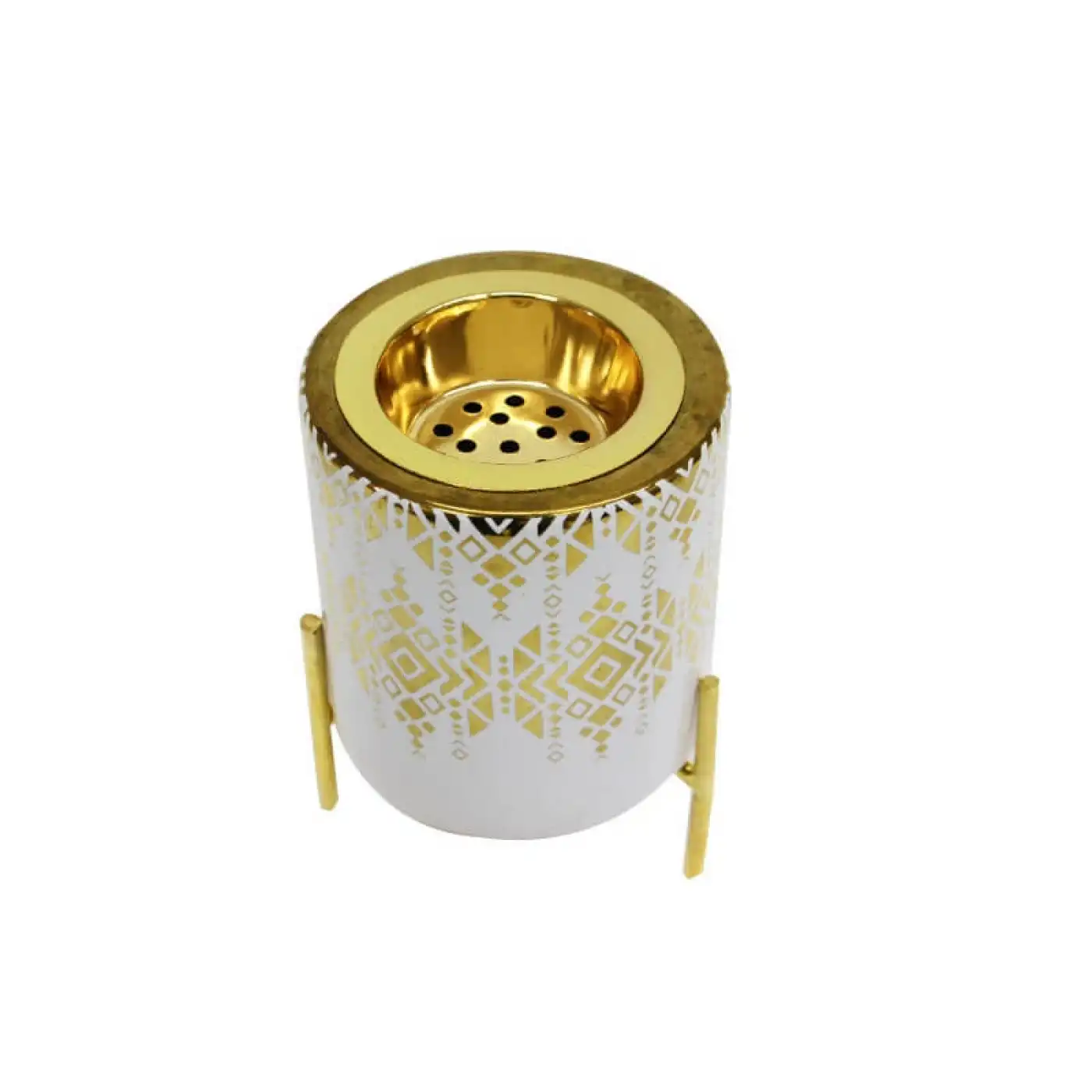 Buhurdanlık Metal Ayaklı Altın Dekorlu