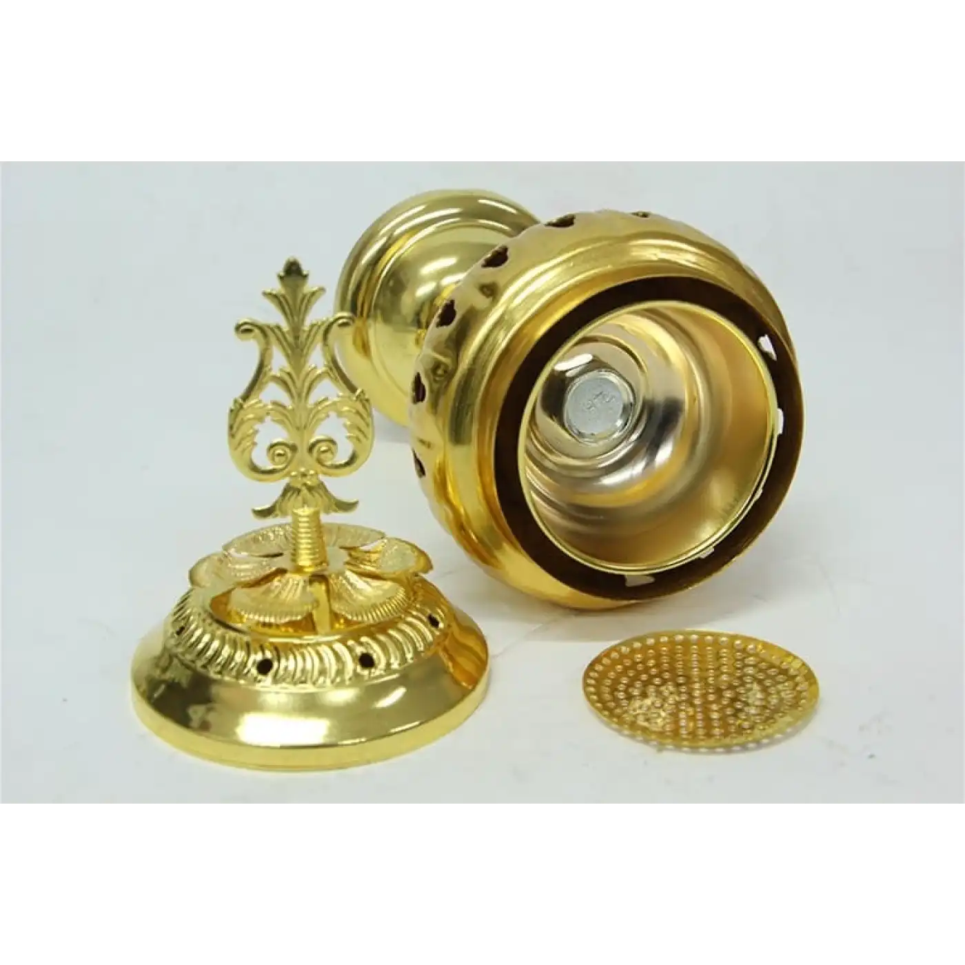 Buhurdanlık Metal Ayaklı Ve Kapaklı Altın Dekorlu