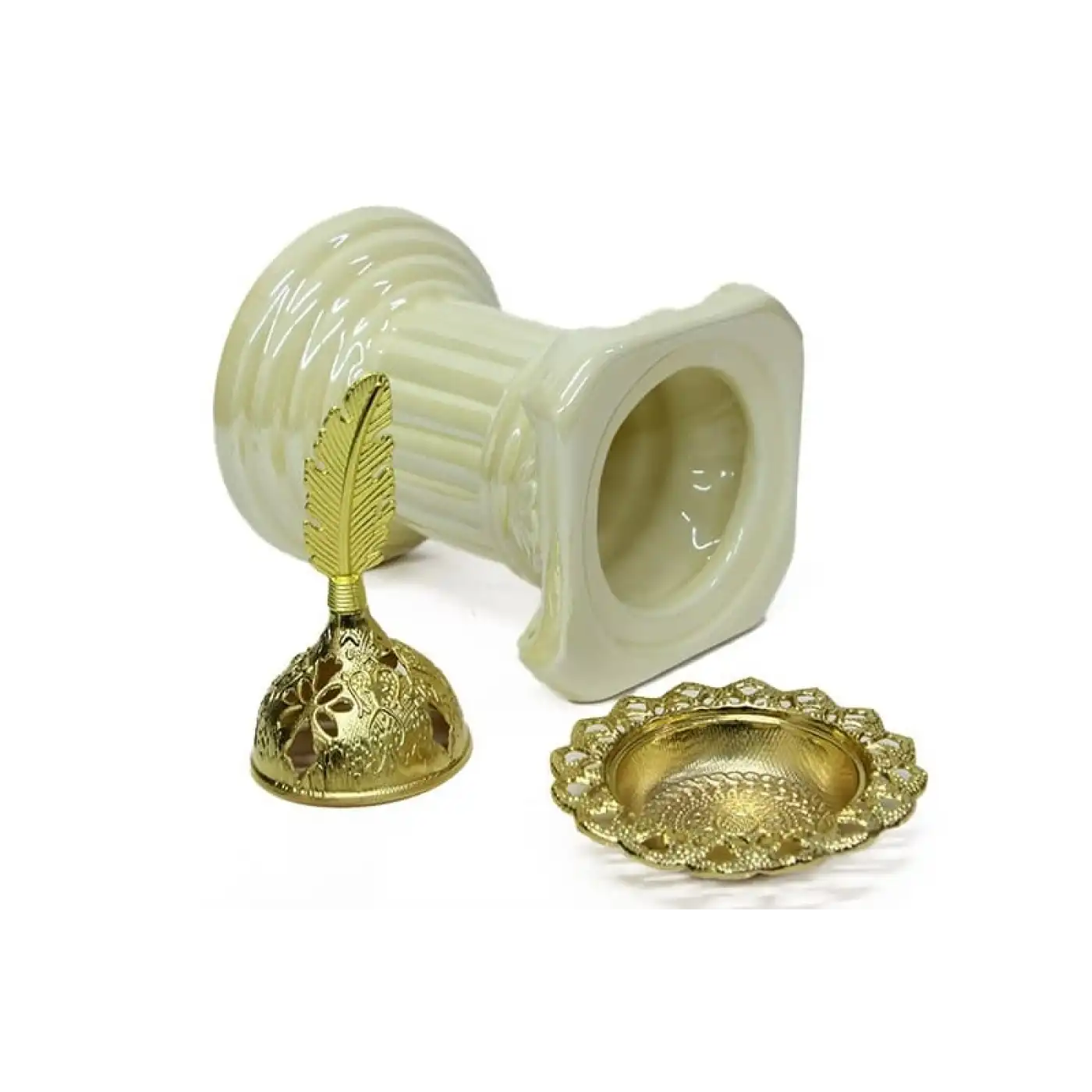 Buhurdanlık Seramik Altın Kapak Dekorlu