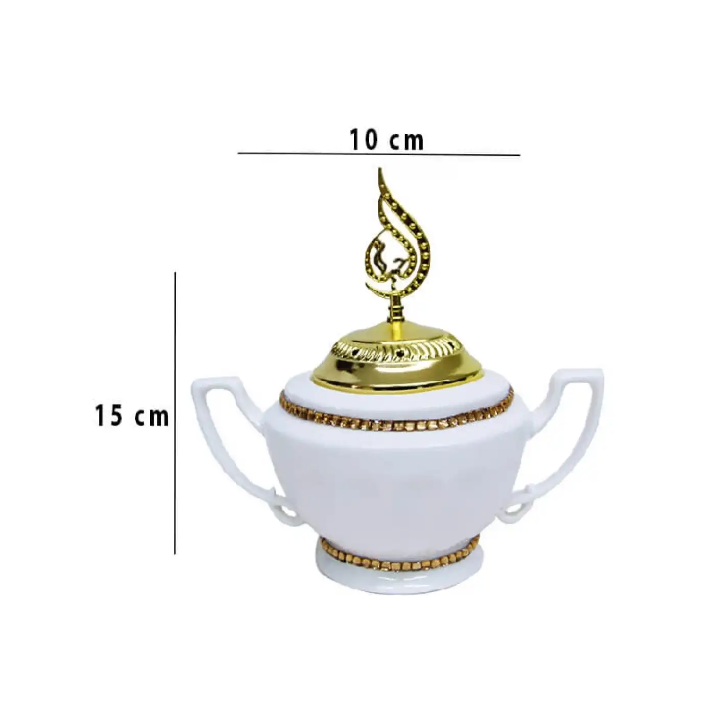 Buhurdanlık Seramik Kulplu Zamak Kapak Detaylı