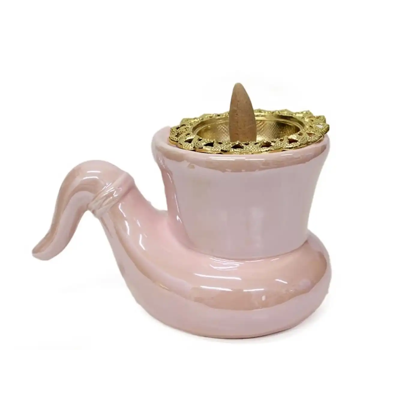 Buhurdanlık Seramik Puro Model  Altın Kapak Dekorlu