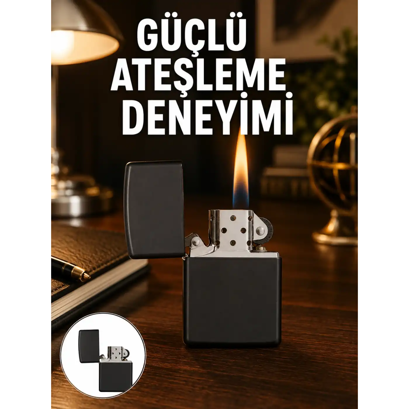 Çakmak Parlak Siyah Doldurulabilir Hedyelik Eşya Yeni Nesil
