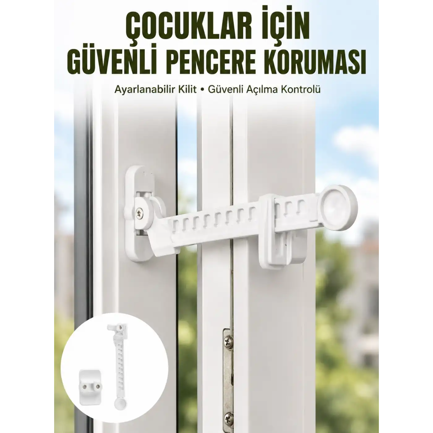 Cam Pencere Açılma Kontrol Kilidi Kolay Montaj 3’lü Yeni Nesil