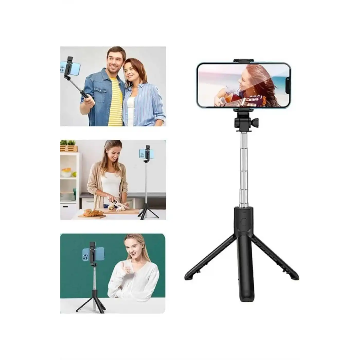 Cep Telefonu Tripod Standı Manyetik Selfie Sopa Bluetooth Uzaktan Kumandalı