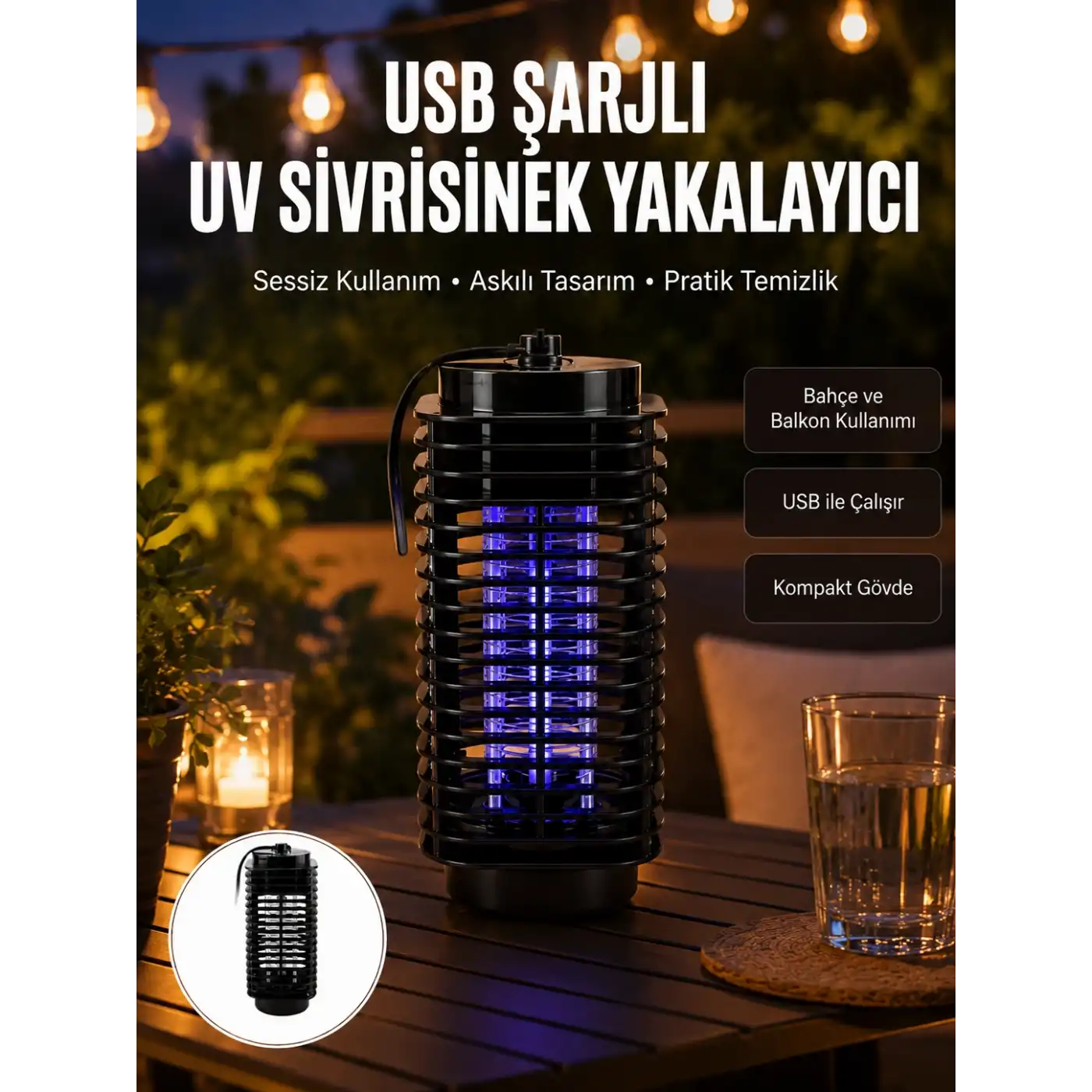 Çevre Dostu Elektrikli Sivrisinek Öldürücü Lamba – 50m² Etki Alanı Yeni Nesil