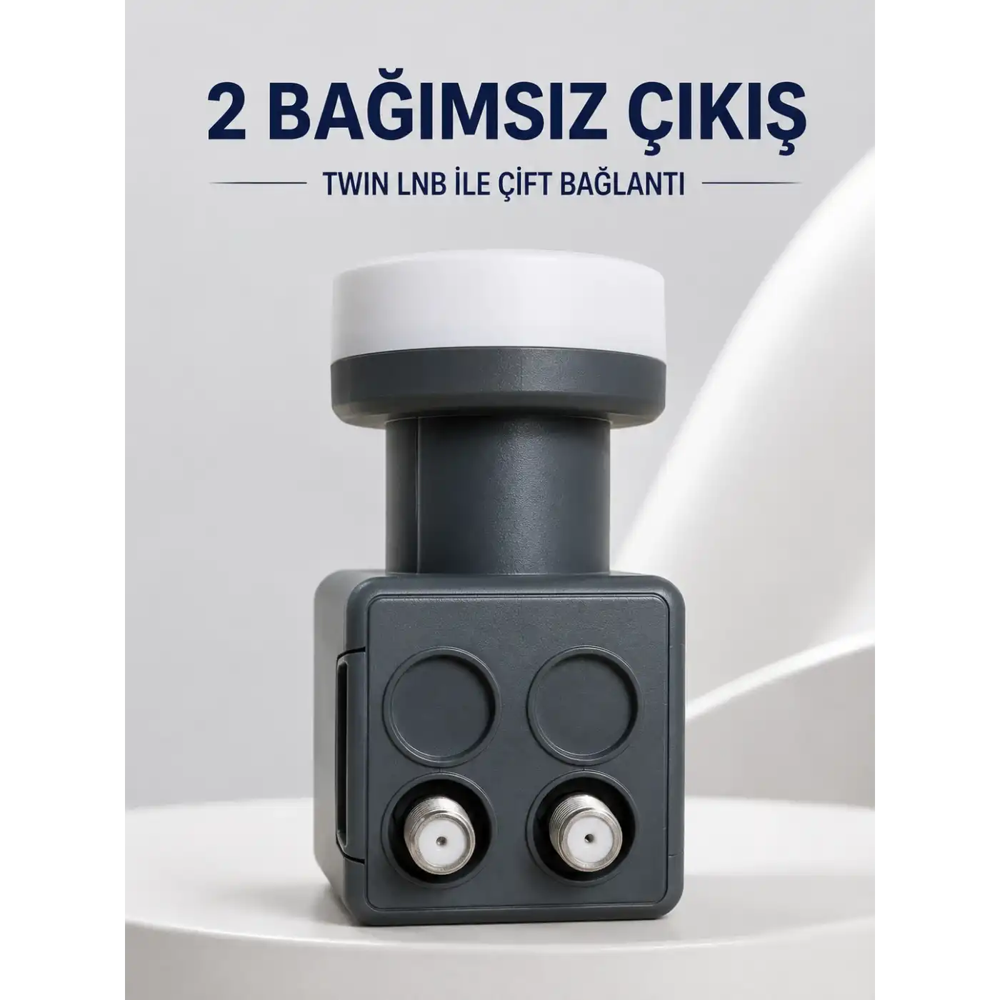 Çift Çıkışlı Twin LNB 4K Ultra HD Uyumlu Ku Band Uydu Anten Başlığı 0.1 dB