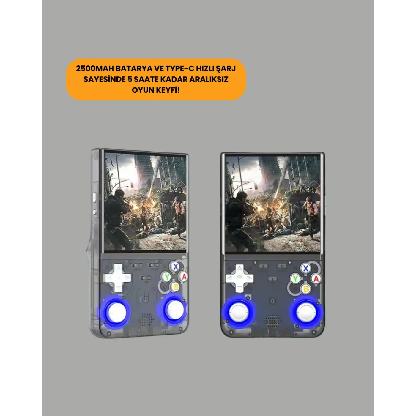 Çift Joystickli Retro Oyun Konsolu 2500mAh Bataryalı