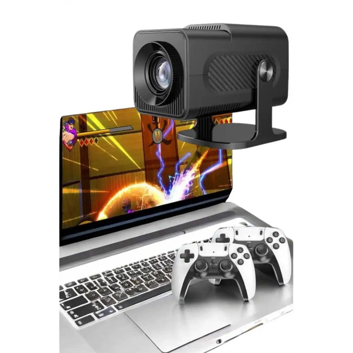 Çift Kollu Game Box Projeksiyon Cihazı Kumandalı Android Tv Dahili Hoparlör