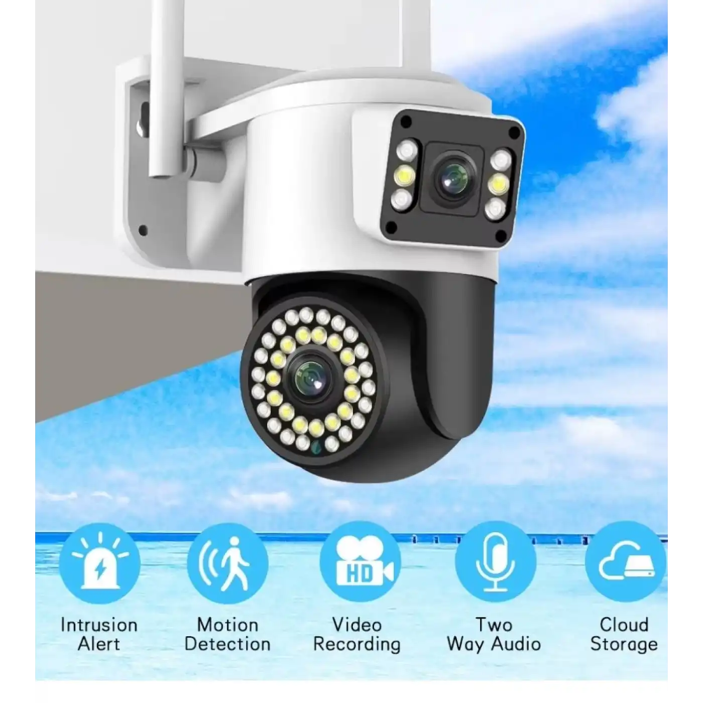 4MP Yoosee Çift Lens IP Kamera - WIFI Açık Otomatik İzleme, Su Geçirmez Kablosuz Güvenlik Ev Kamerası, Renkli Gece Görüş