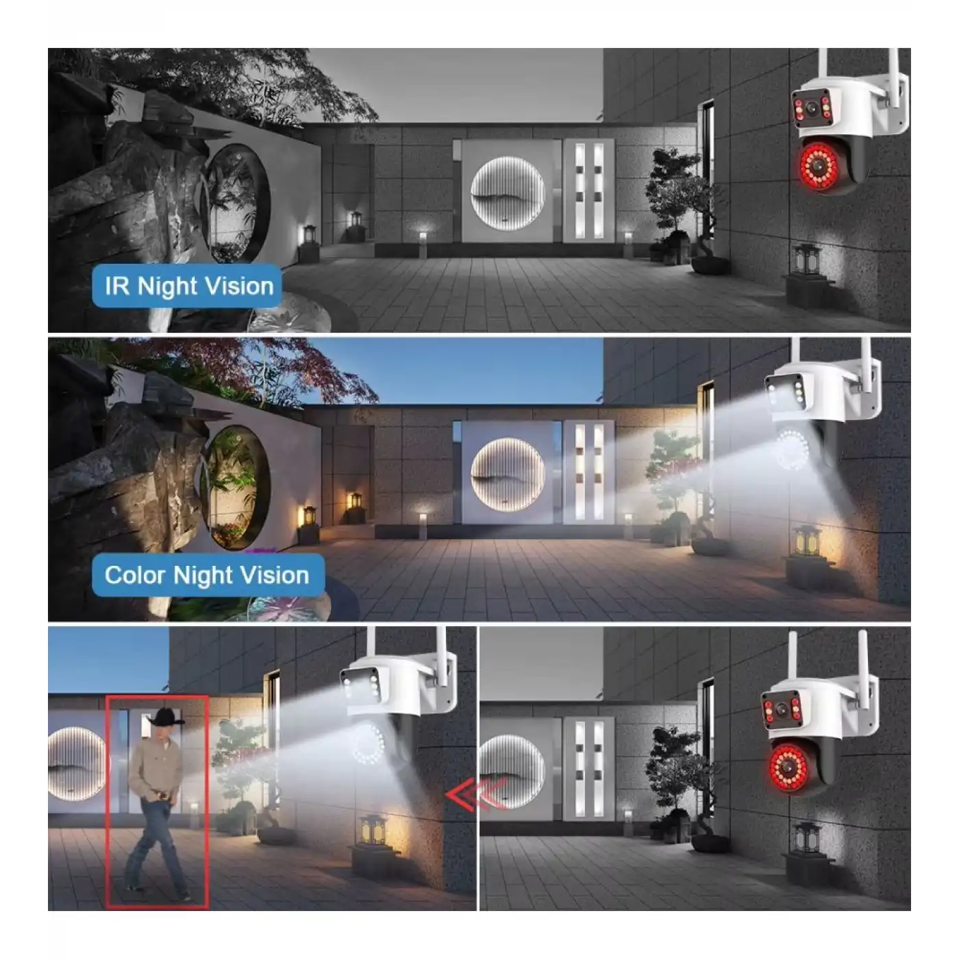 4MP Yoosee Çift Lens IP Kamera - WIFI Açık Otomatik İzleme, Su Geçirmez Kablosuz Güvenlik Ev Kamerası, Renkli Gece Görüş