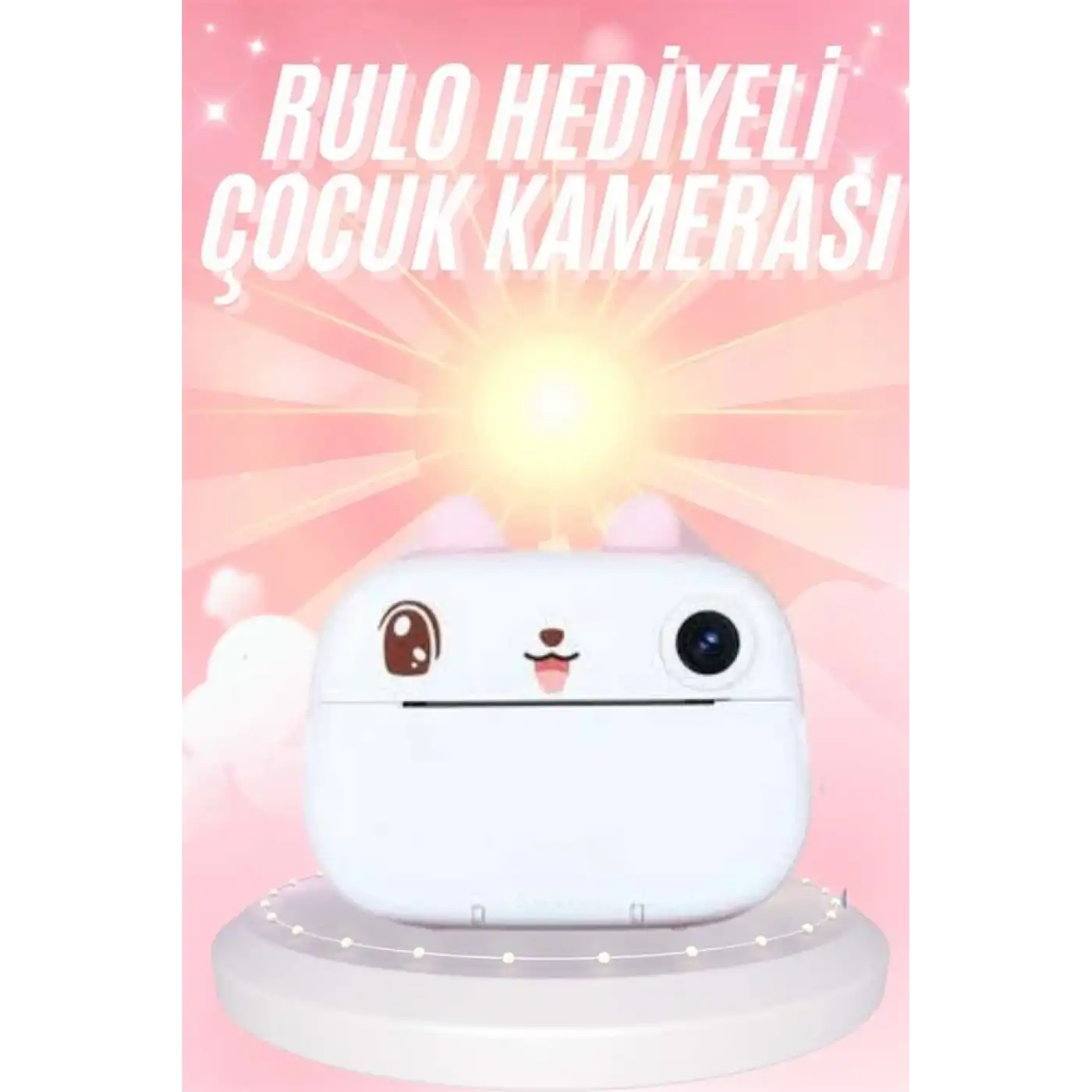 Çocuklara Özel Şirin Tasarımlı Mini Fotoğraf Yazıcısı 3 Adet Rulo Hediyeli