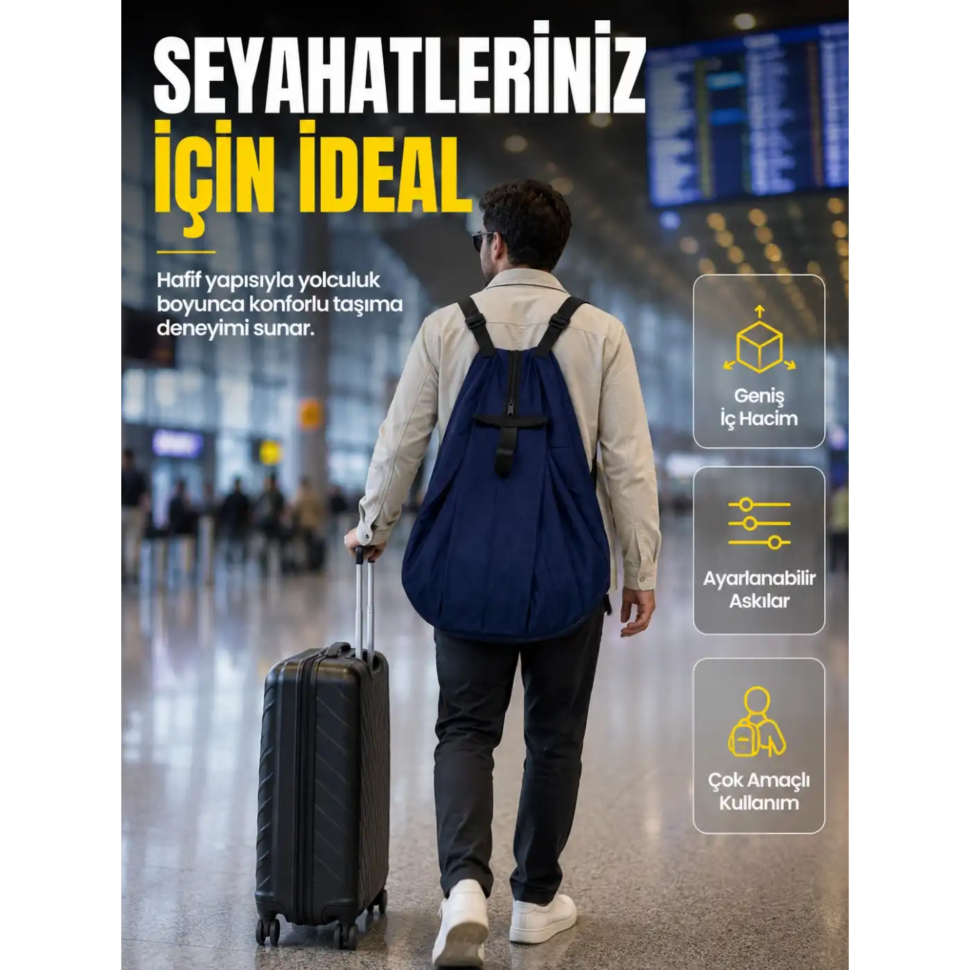 Çok Amaçlı Katlanabilir Taşıma Çantası Geniş Hacimli Günlük Kullanım Çantası