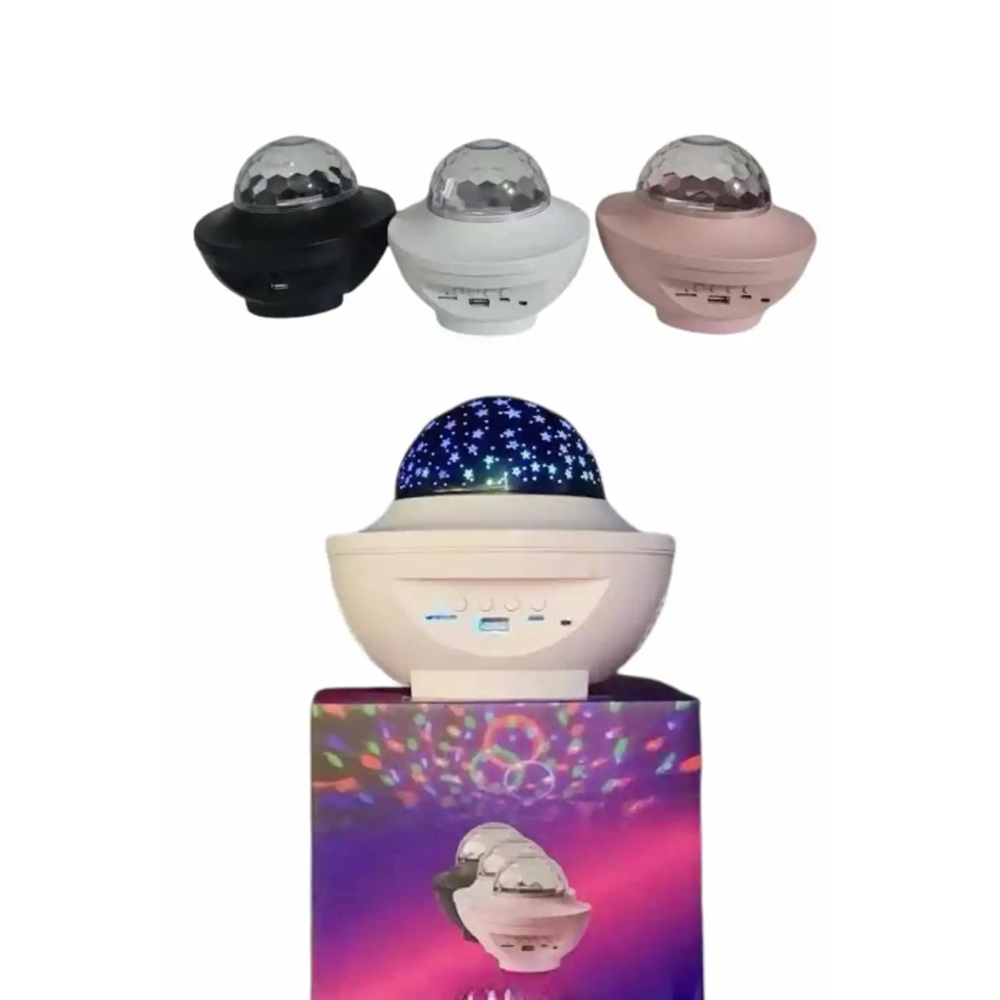 Çok Renkli Projektör Lamba Disko Topu Gece Lambası Kablosuz