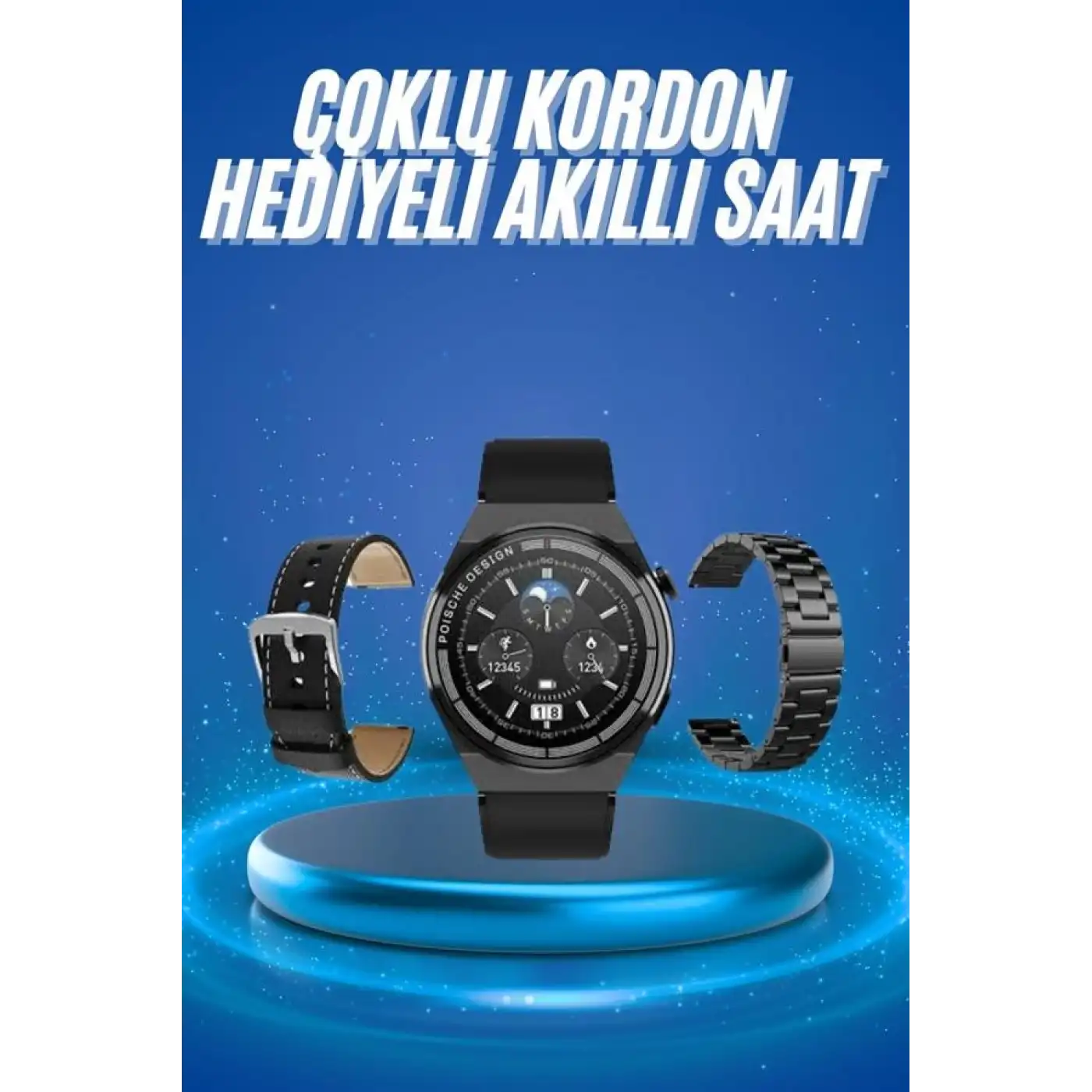 Çoklu Kordon Hediyeli Akıllı Saat Çağrı Cevaplama Müzik Dinleme Dokunmatik Ekran