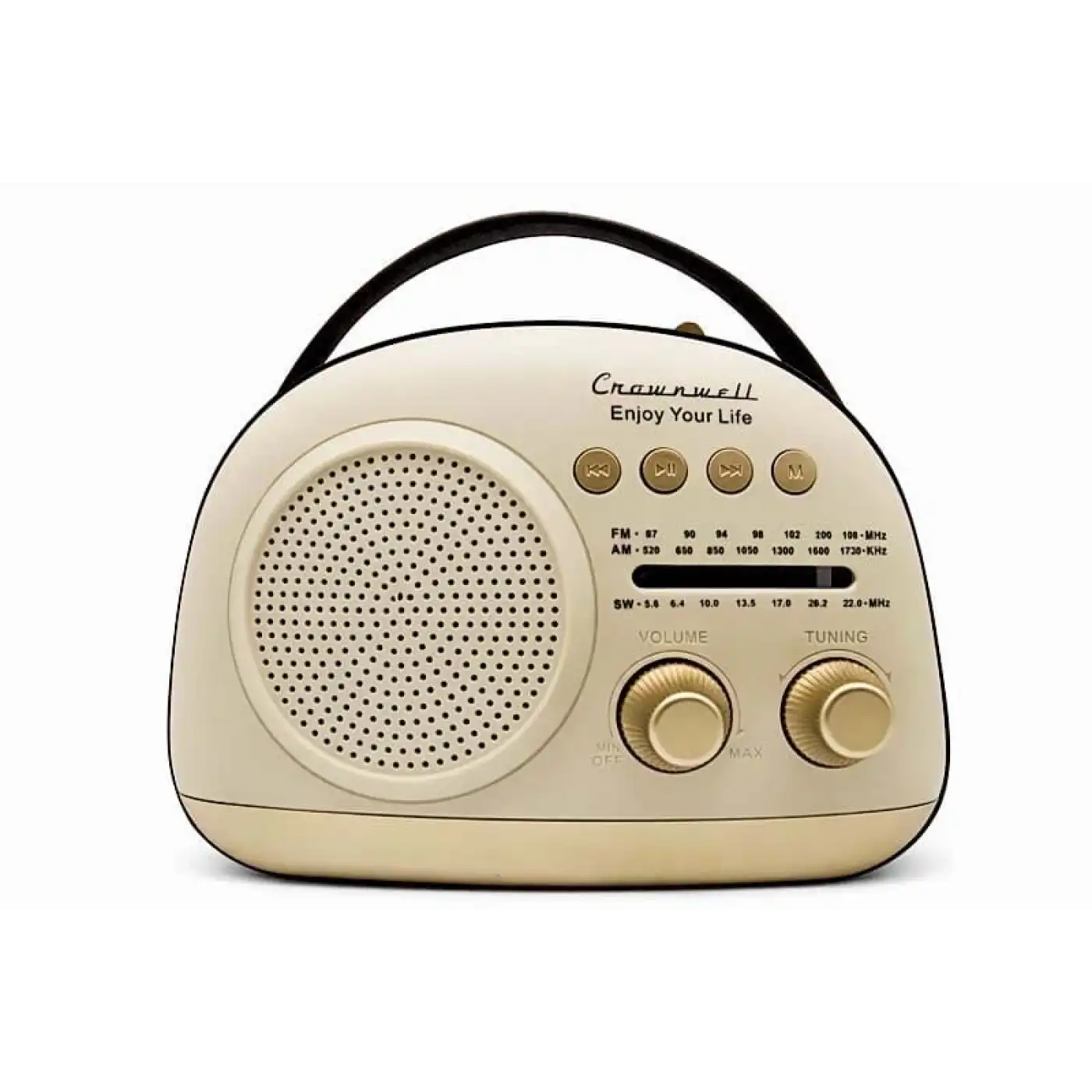 Crownwell Taşınabilir Bluetooth Retro Radyo Arizona Serisi / Grey