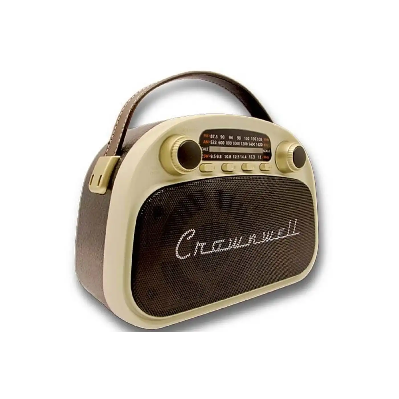 Crownwell Taşınabilir Bluetooth Retro Radyo Arizona Serisi Krem