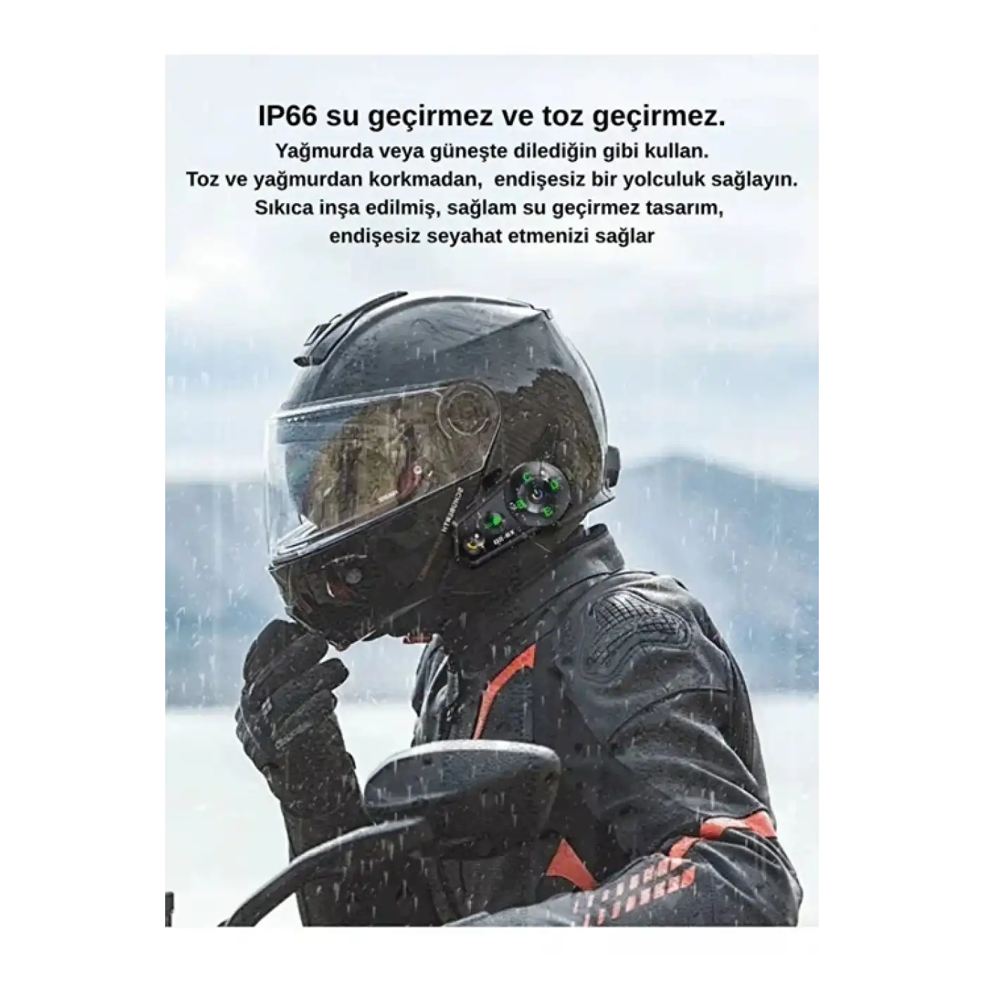 D2-6x 1000m Mesafeli 6 Kanallı İntercom Bluetooth Motosiklet Kask Kulaklığı İntercom Kulaklık
