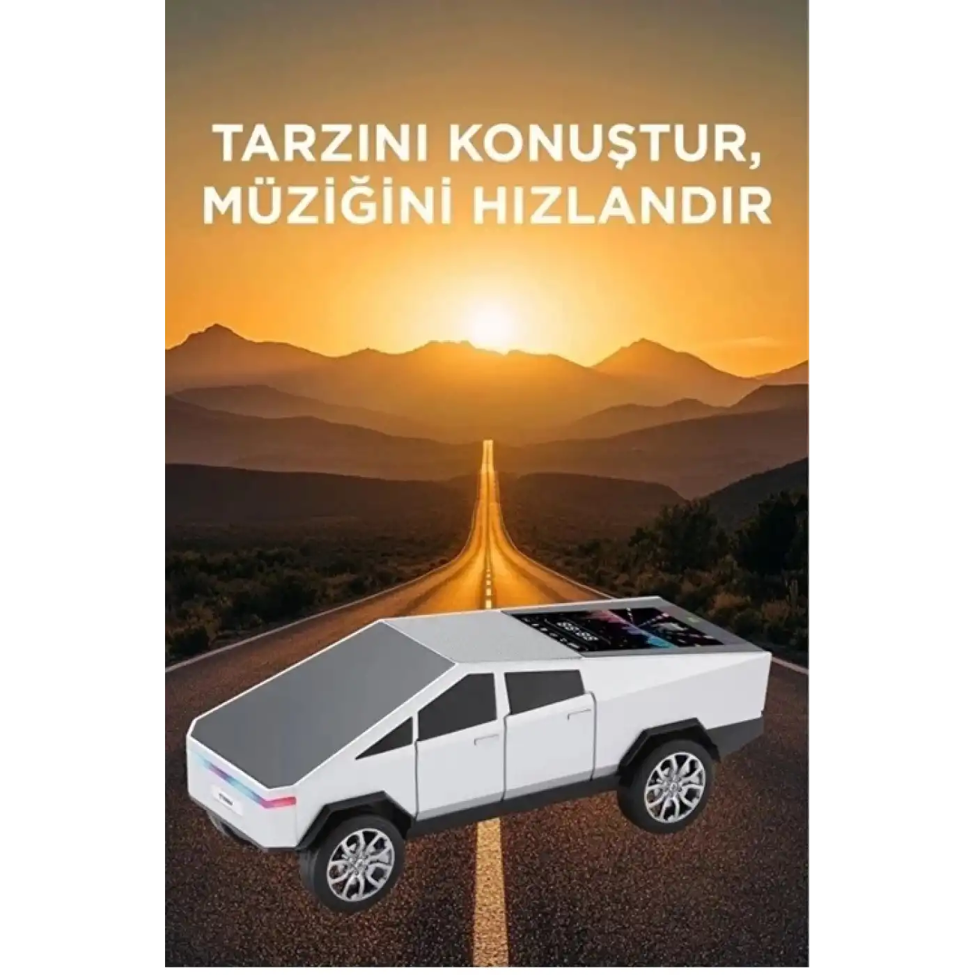 D68 Cyber Model Araba Tasarımlı Bluetooth Hoparlör 15w Güçlü Ses Rgb Led /tws/usb Beyaz