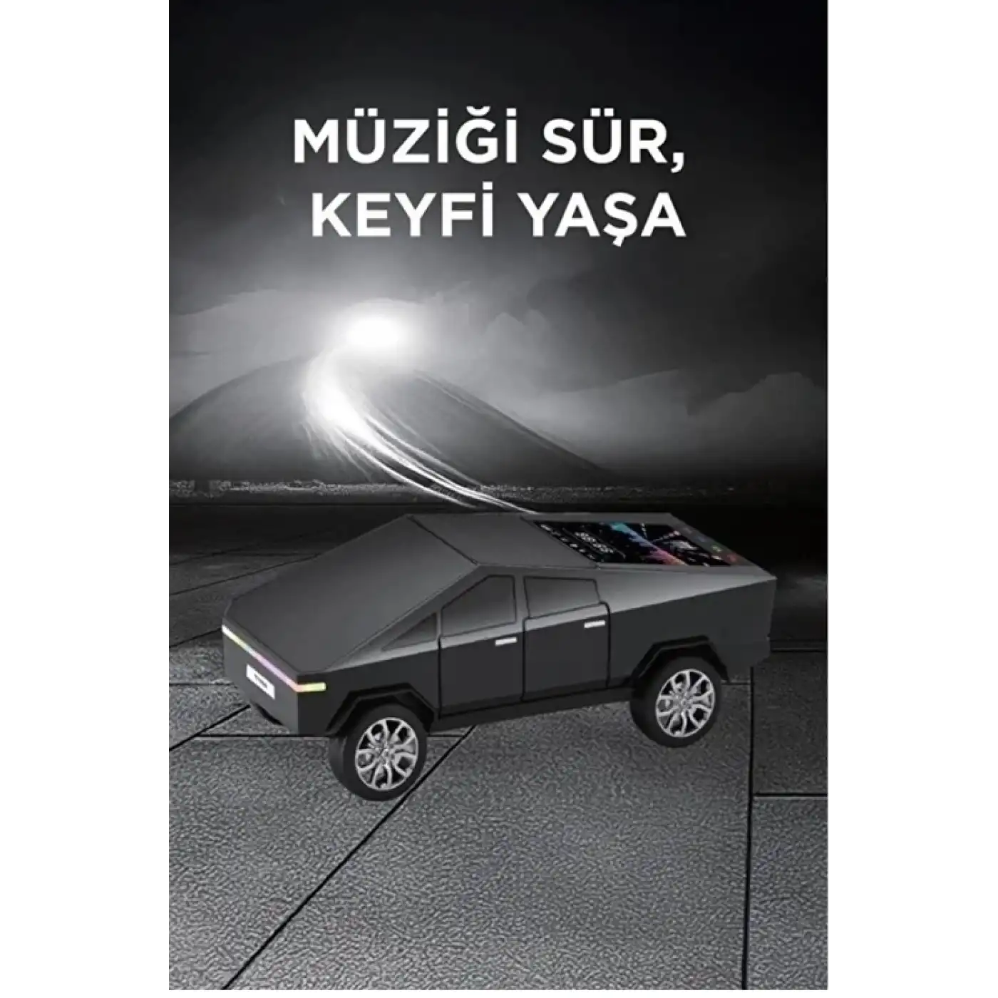 D68 Cyber Model Araba Tasarımlı Bluetooth Hoparlör 15w Güçlü Ses Rgb Led /tws/usb Siyah
