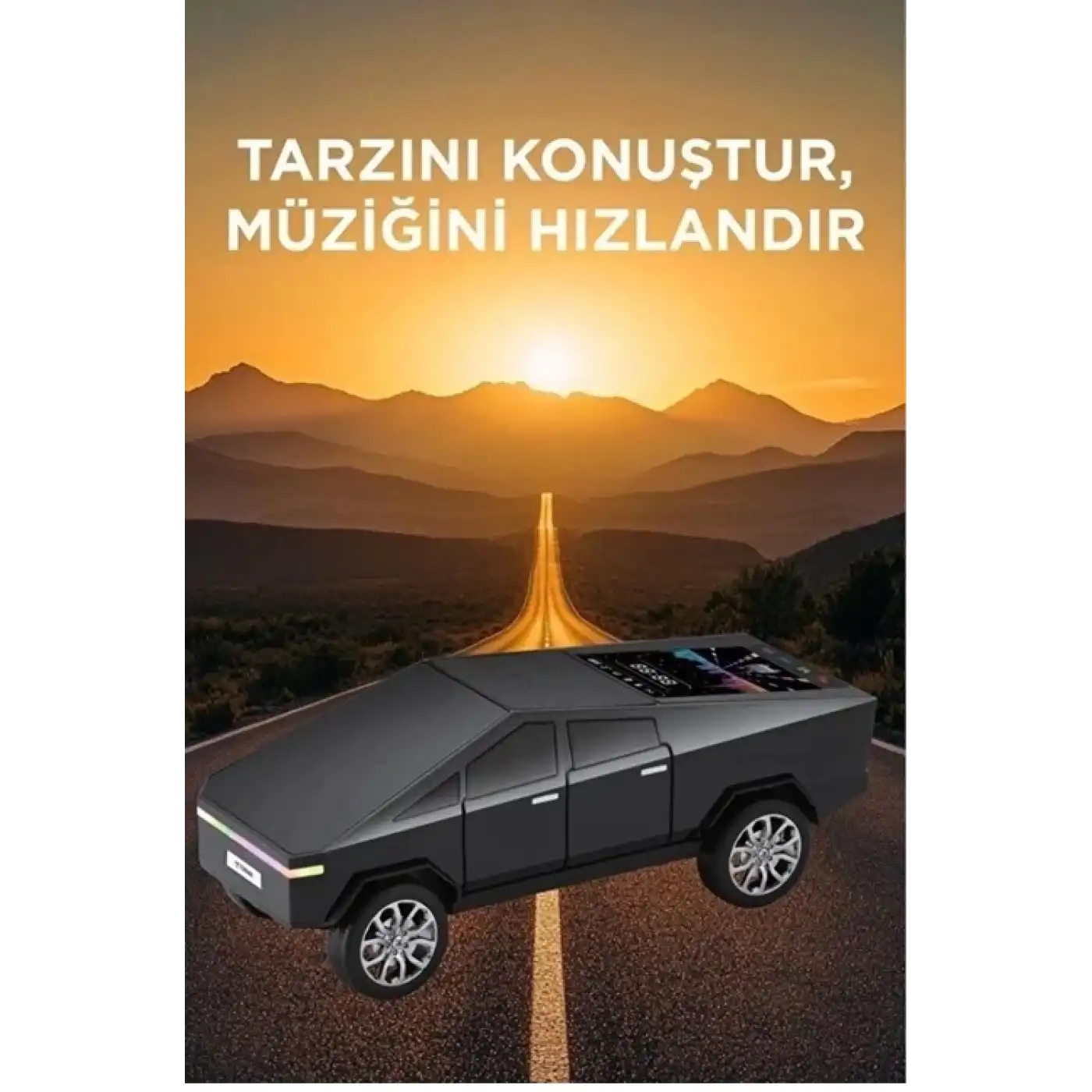 D68 Cyber Model Araba Tasarımlı Bluetooth Hoparlör 15w Güçlü Ses Rgb Led /tws/usb Siyah