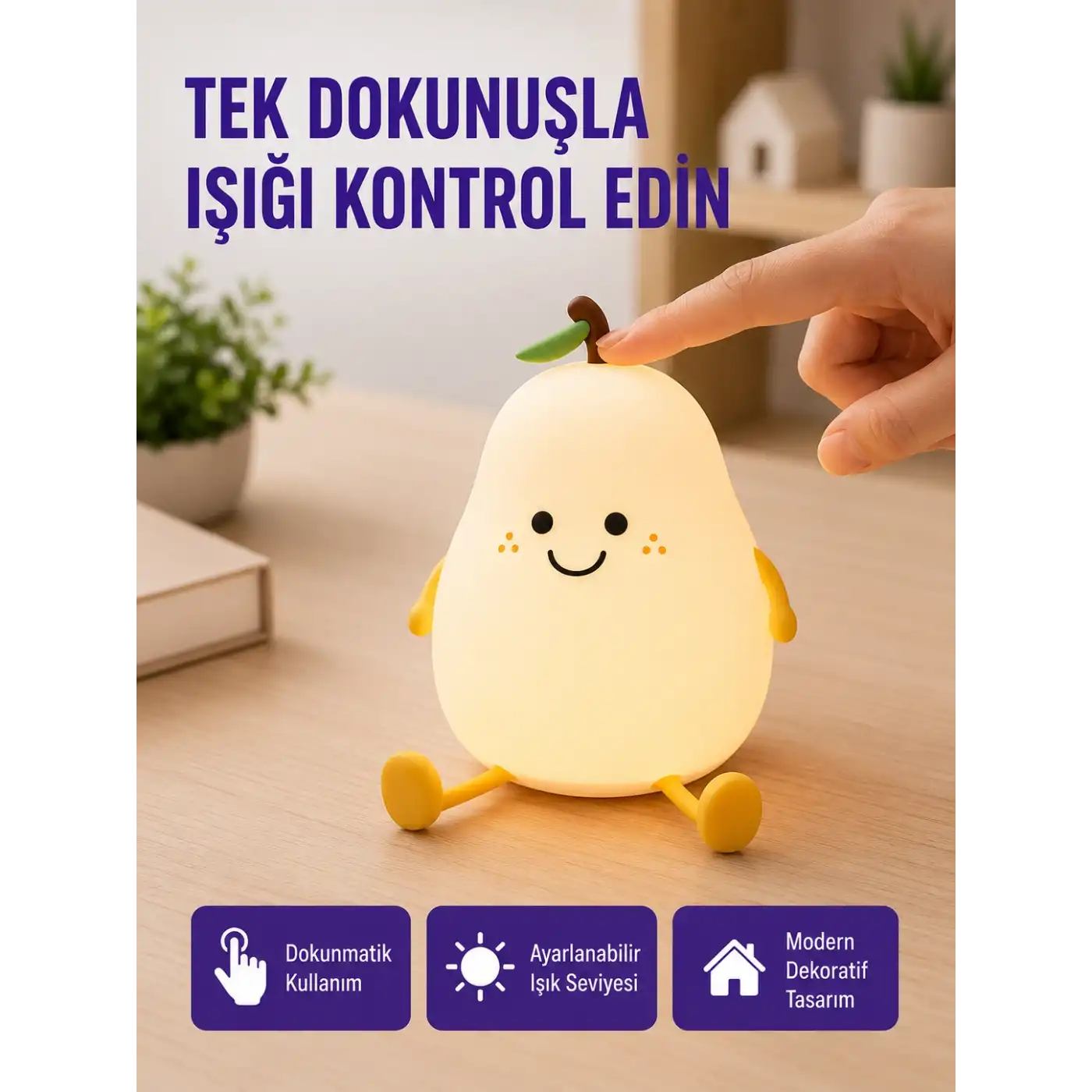 Dekoratif Armut LED Lamba Renk Ayarlı Şarj Edilebilir