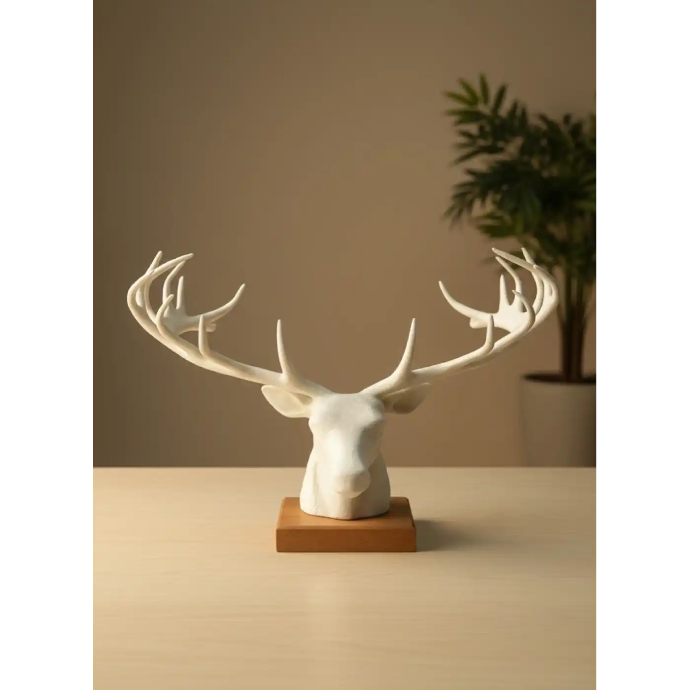 Dekoratif Geyik Başı Heykel 25 cm Modern Minimal Tasarım