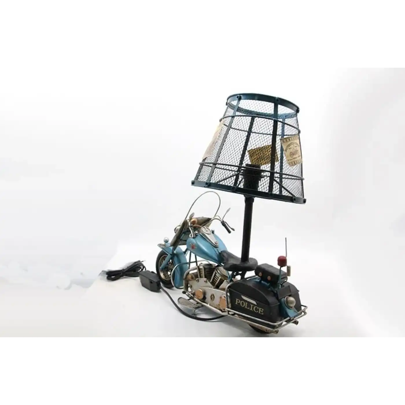 Dekoratif Metal Polis Motosikletli Abajur