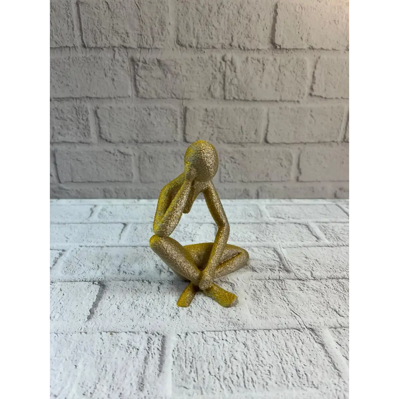 Dekoratif Sarı İnsan Figürü Modern Masa ve Raf Süsü