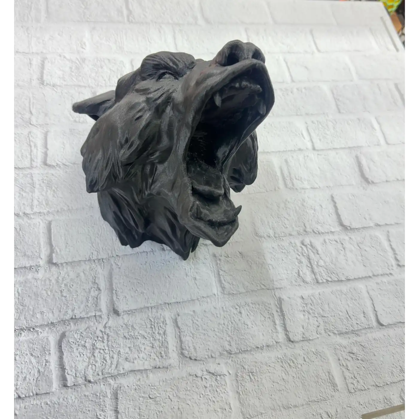 Dekoratif Siyah Ayı Duvar Heykeli Asılabilir Hediyelik 25x19 cm