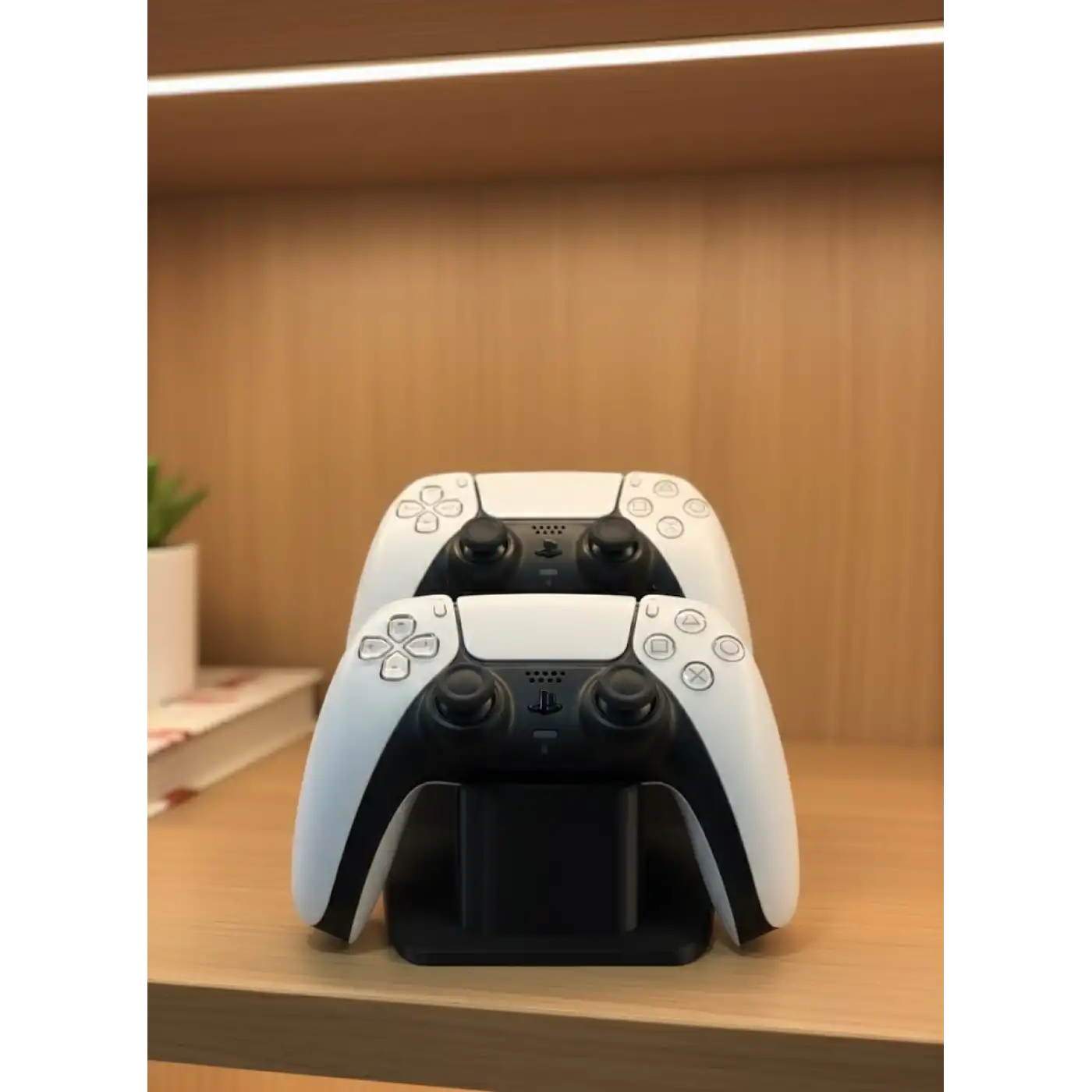 Dekoratif Siyah İkili Gamepad Standı 7x18 cm