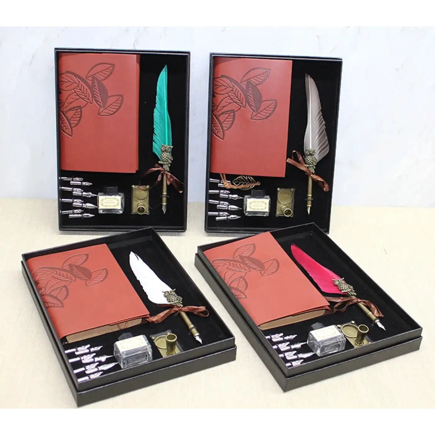 Deri Defterli Divit Hokka Seti Model 1