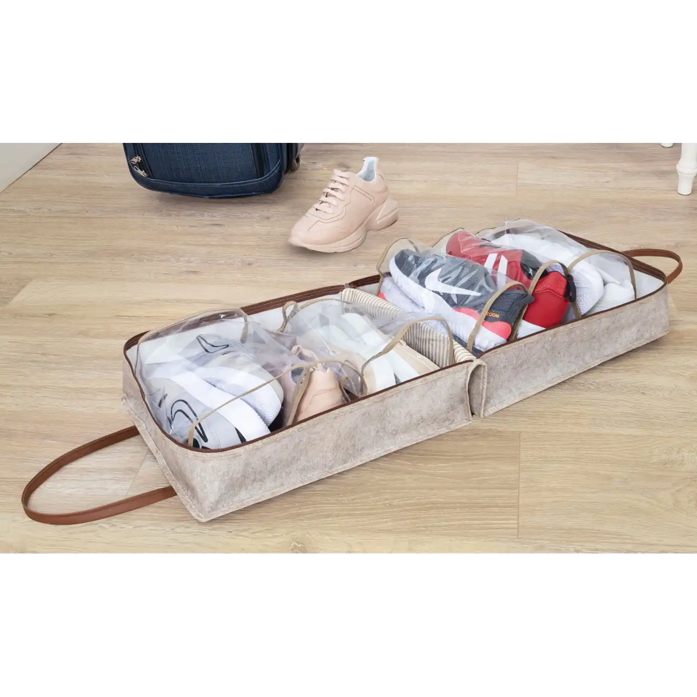 Deri Kulplu Ayakkabı Seyahat Çantası 04263