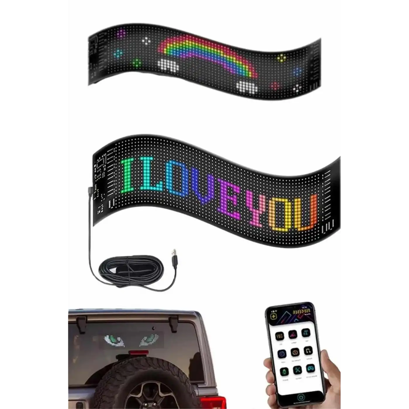 Digital Araba Yazısı Ekran Matrix En Büyük Boy Matrix LED Panel 19*96 pıxel