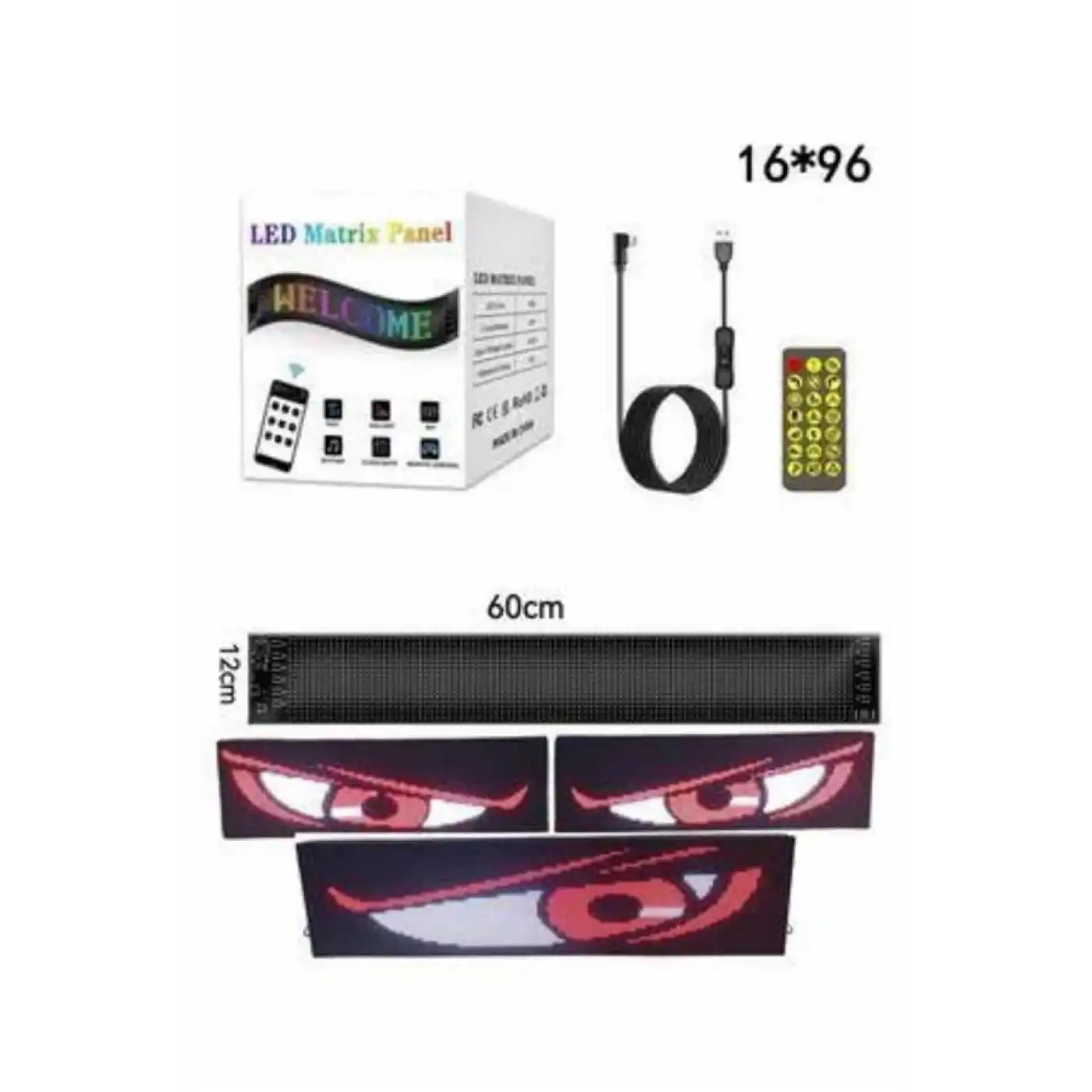 Digital Araba Yazısı Ekran Matrix En Büyük Boy Matrix LED Panel 19*96 pıxel