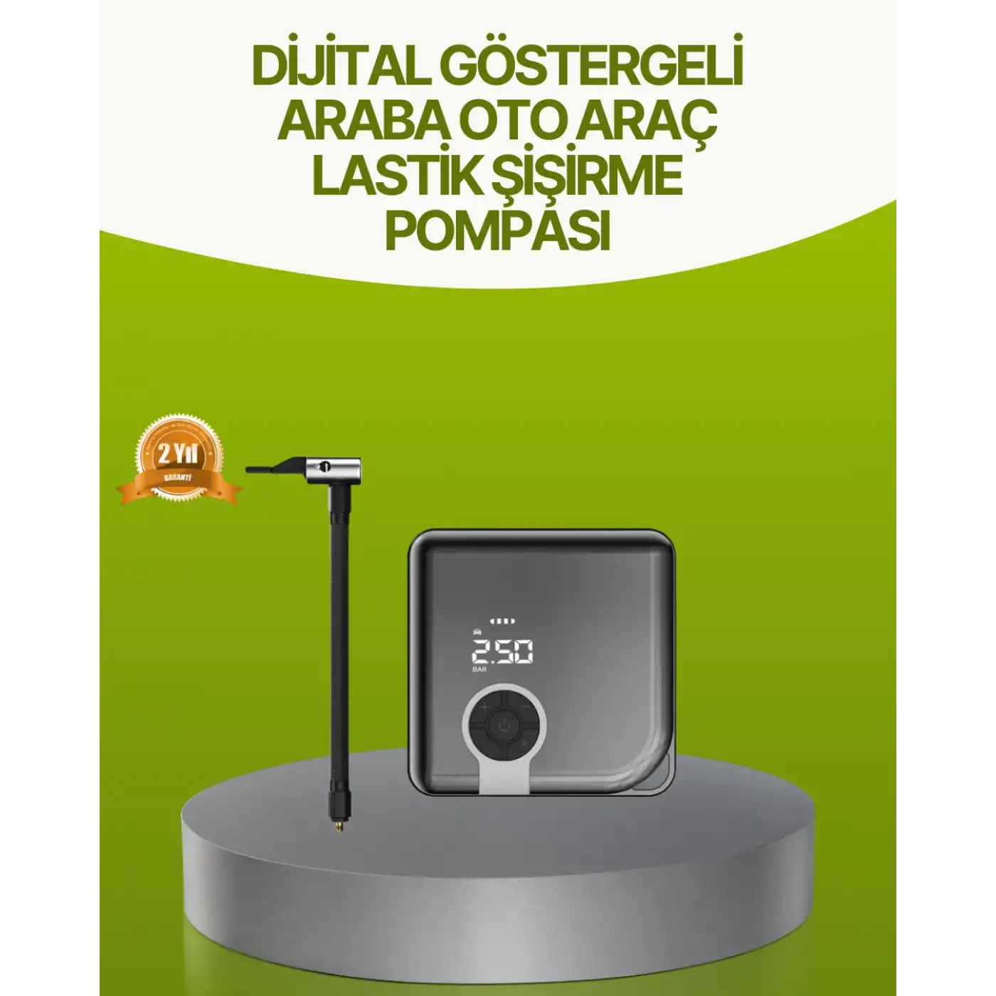 Dijital Ekranlı Taşınabilir Akıllı Araç Hava Kompresörü