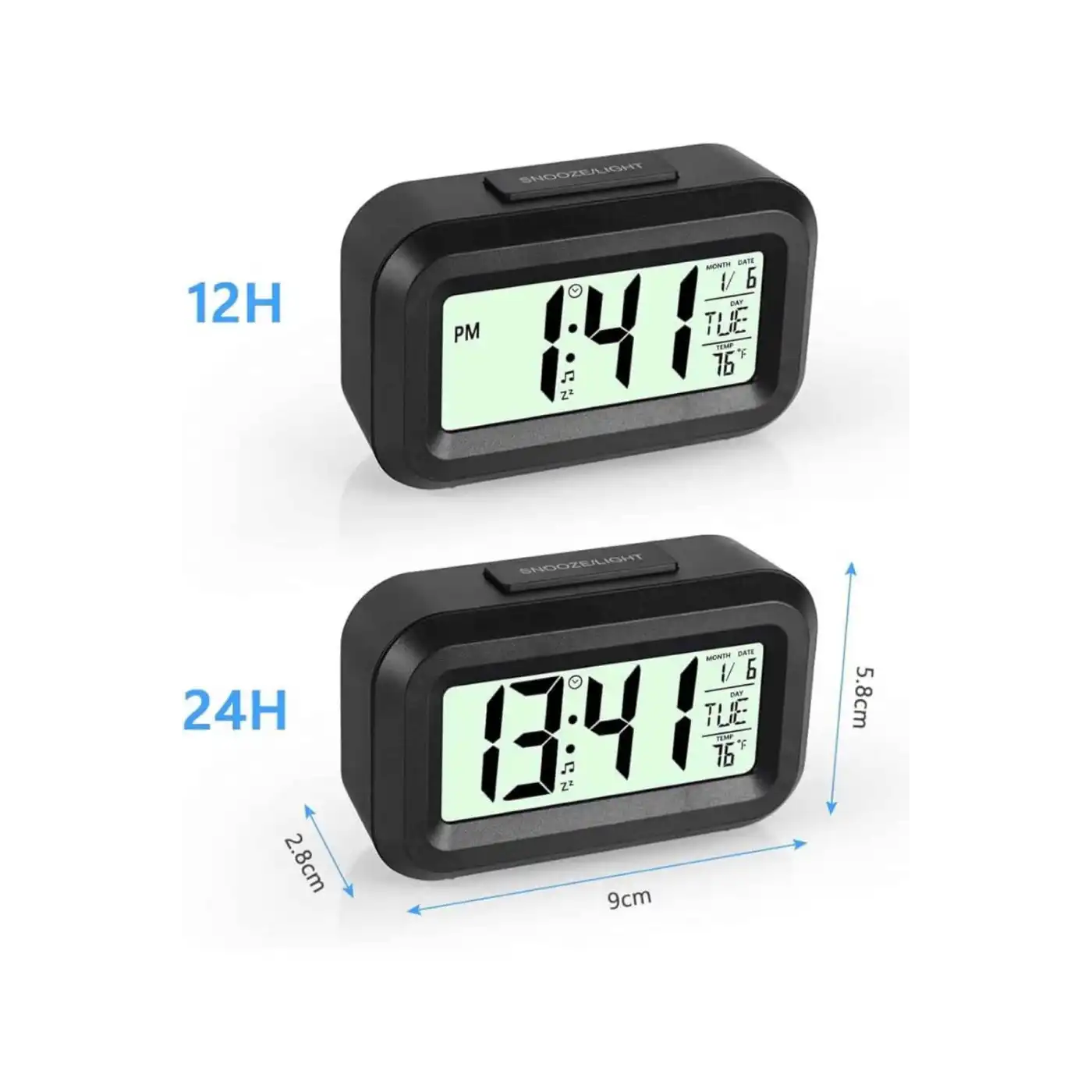 Dijital Masa Saati Termometreli Takvim Çalar Saat Led Ekran Pilli