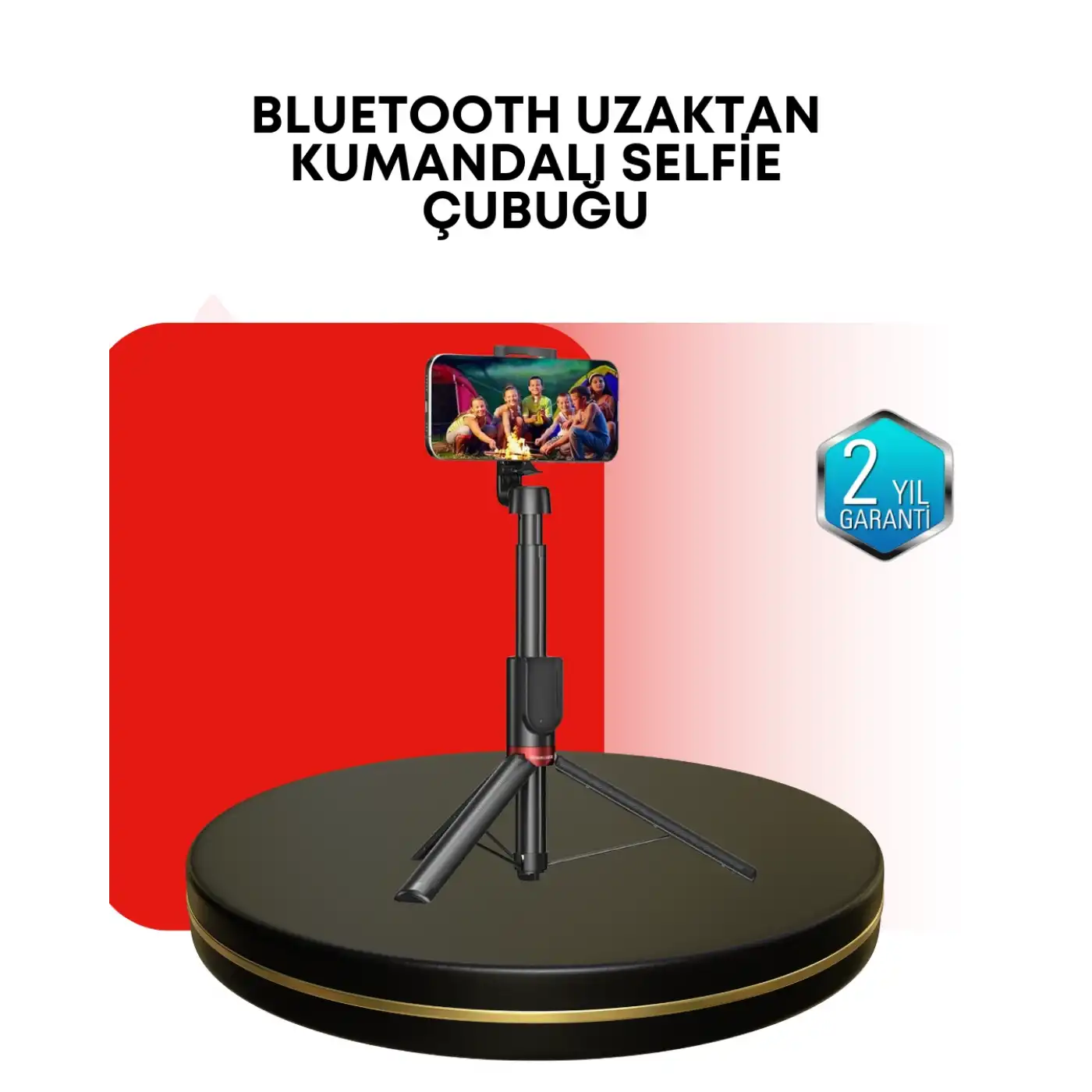 Dikey ve Yatay Çekim Destekli Selfie Stick Tripod