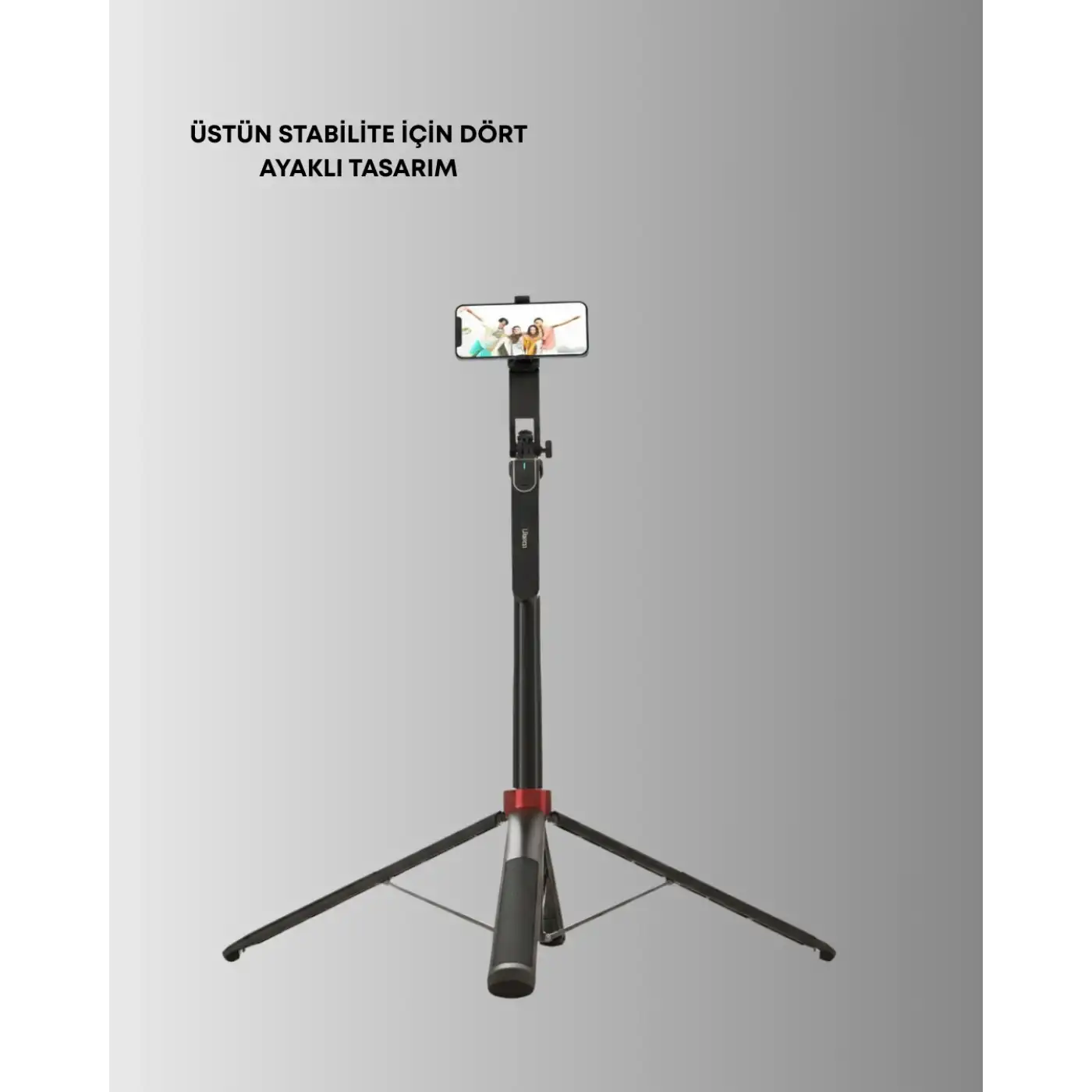 Dikey ve Yatay Çekim Destekli Selfie Stick Tripod