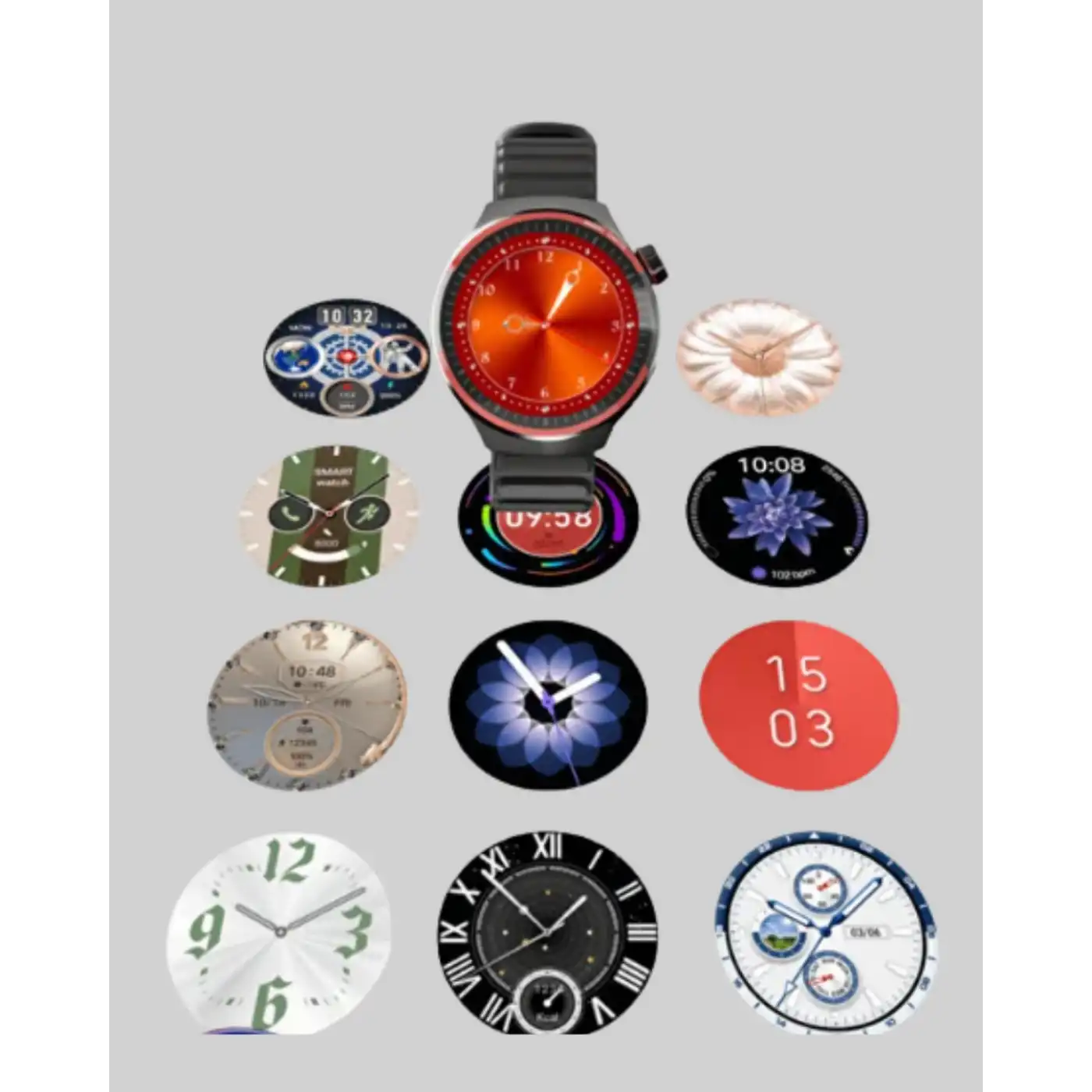 Dokunmatik Akıllı Saat Kablosuz Şarj AMOLED Ekran